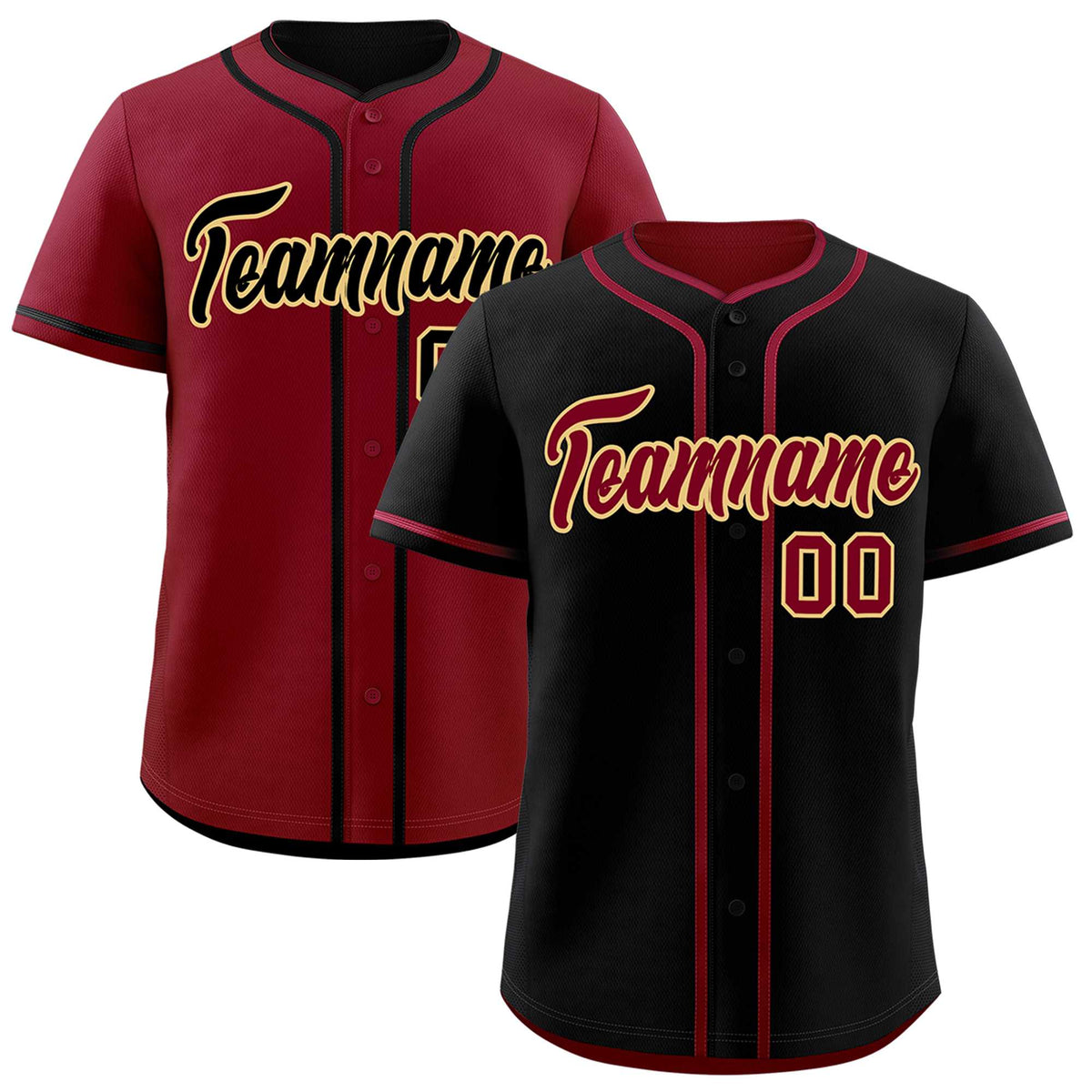 Custom Crimson Black Reversible Classic Style Moisture-Wicking Baseball Jersey| KXKSHOP