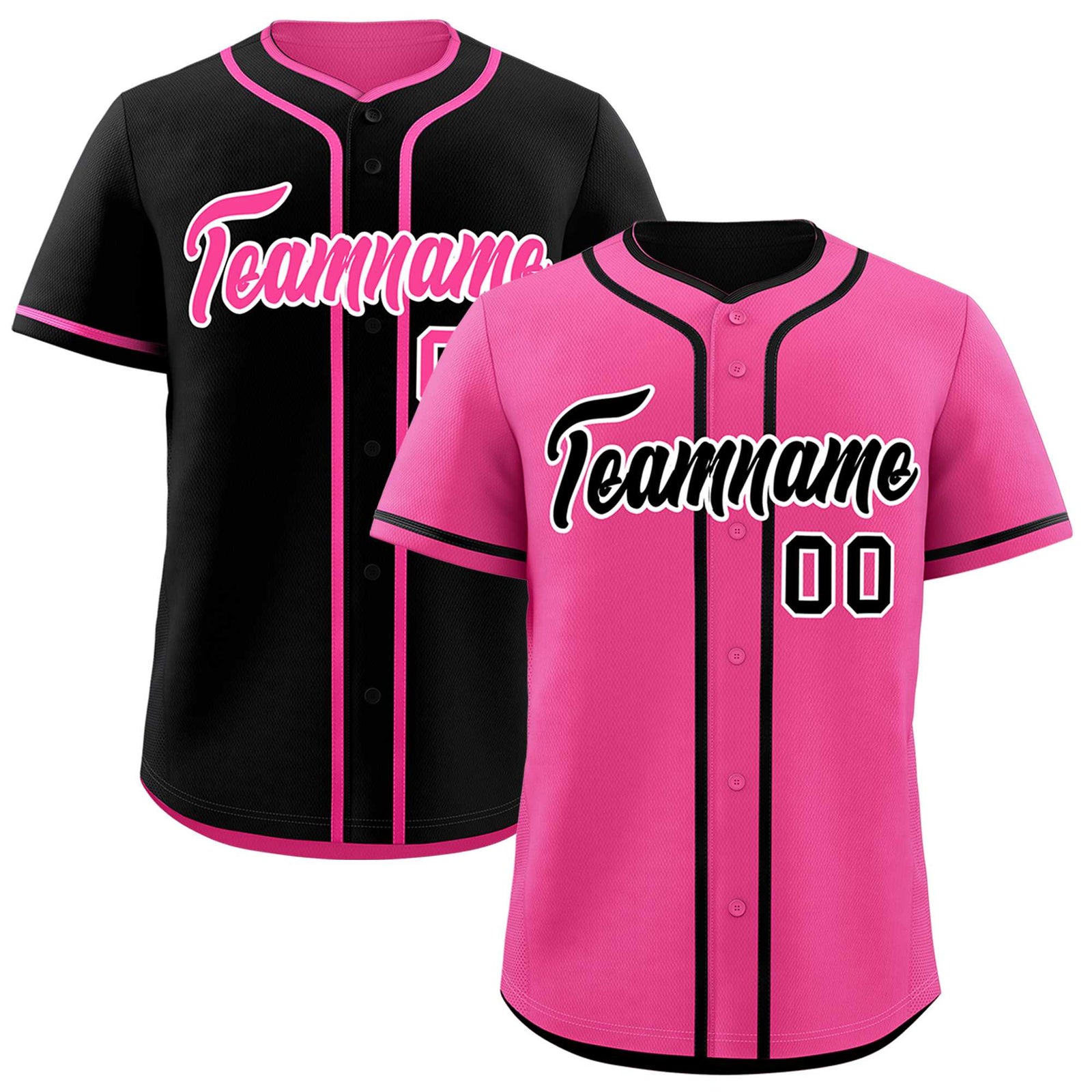 Custom Black Pink Reversible Classic Style Lightweight Baseball Jersey| KXKSHOP
