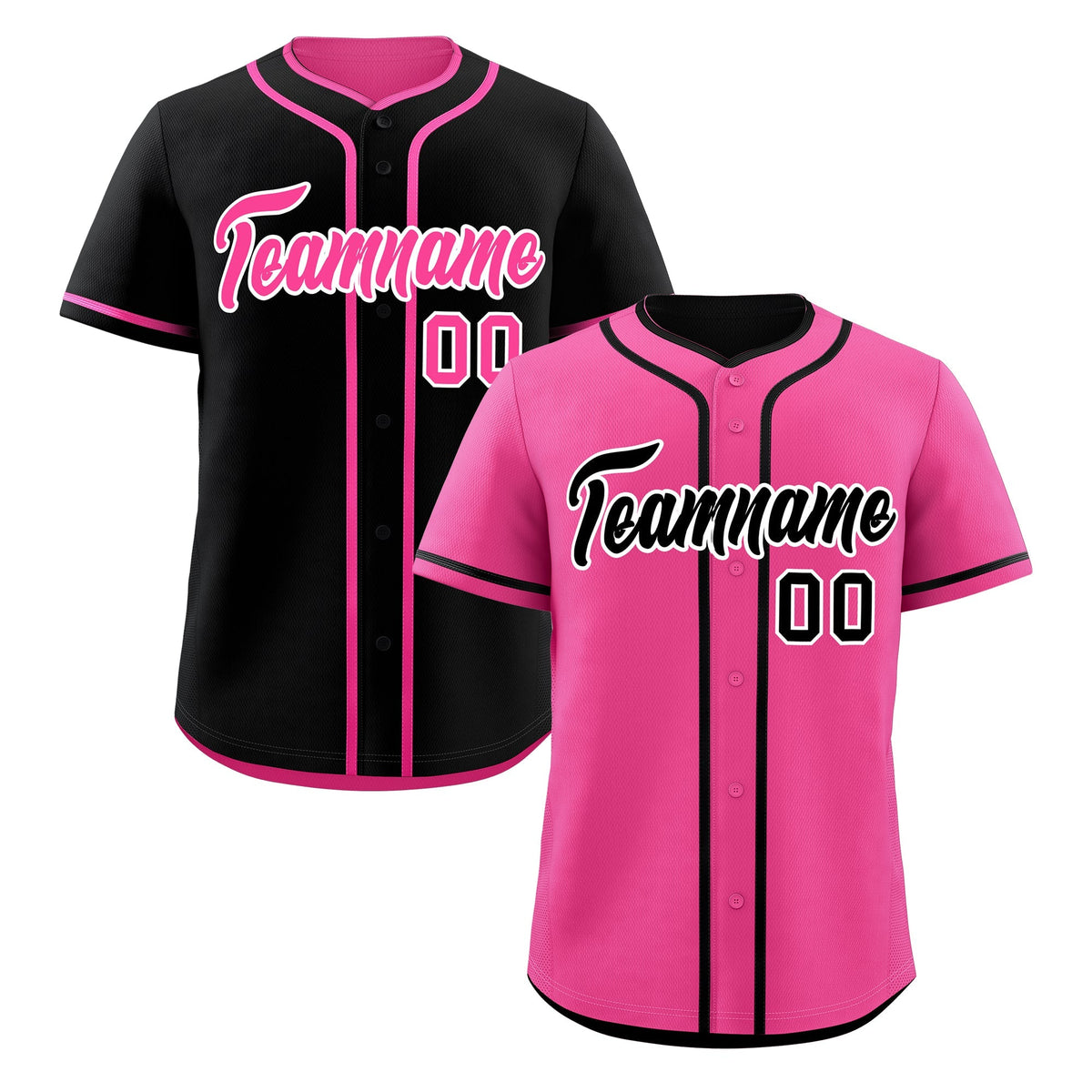 Custom Black Pink Reversible Classic Style Lightweight Baseball Jersey| KXKSHOP