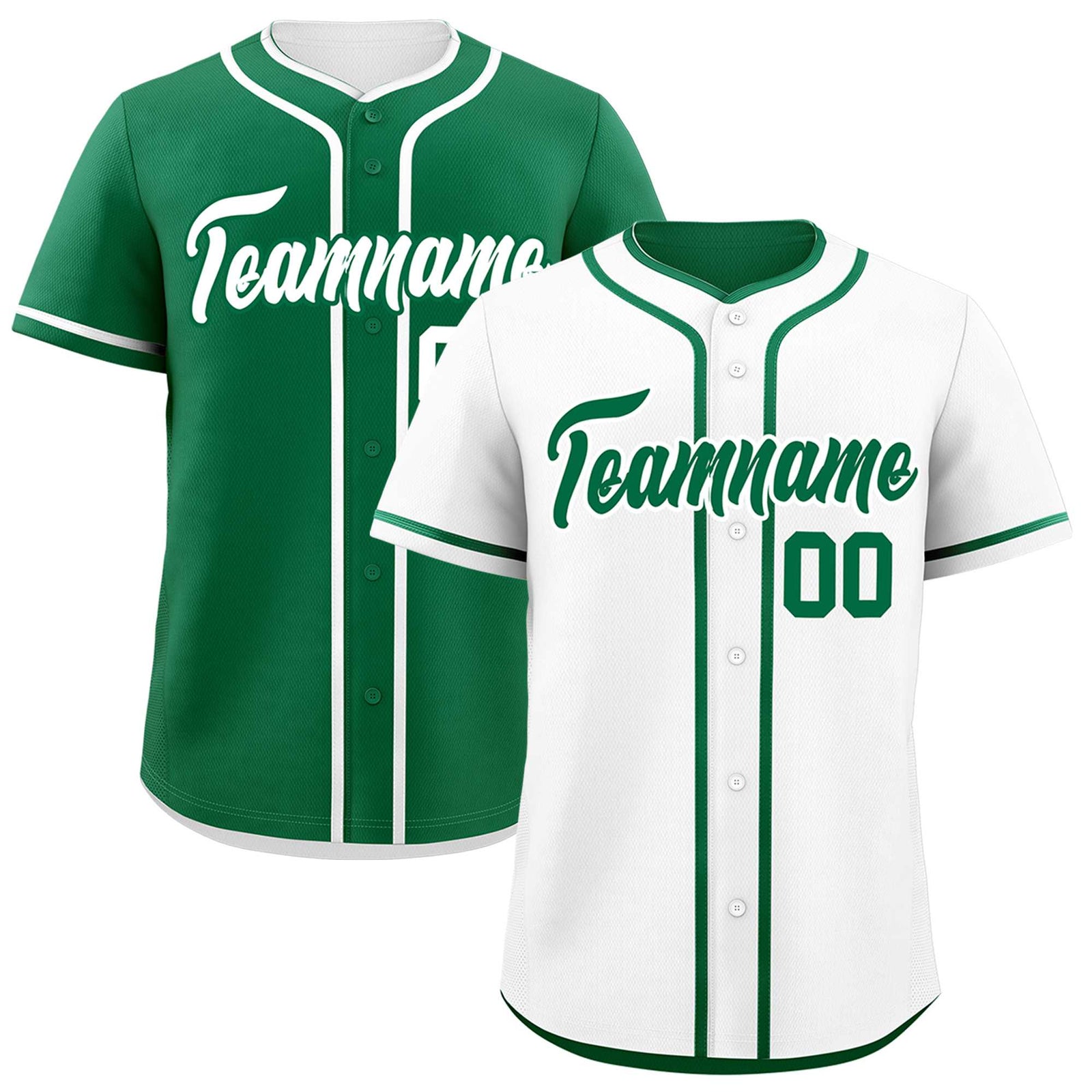Custom Kelly Green White Reversible Classic Style Lightweight Baseball Jersey| KXKSHOP