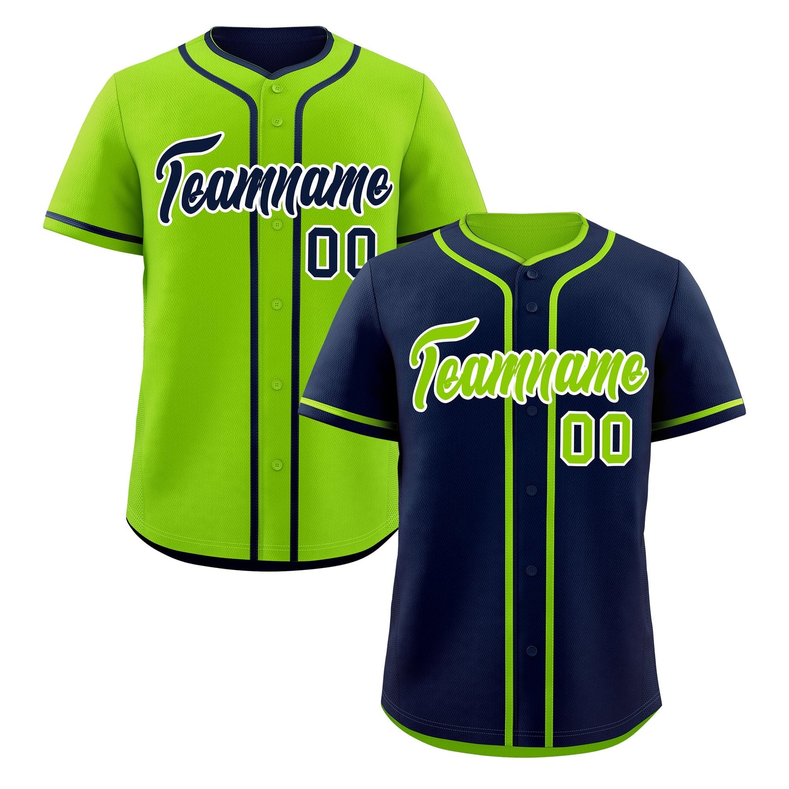 Custom Neon Green White Reversible Classic Style Moisture-Wicking Baseball Jersey| KXKSHOP