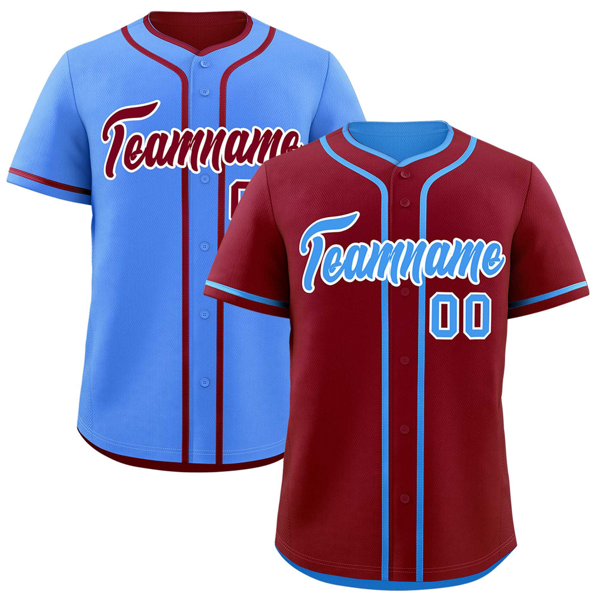Custom Powder Blue White Reversible Classic Style Moisture-Wicking Baseball Jersey| KXKSHOP