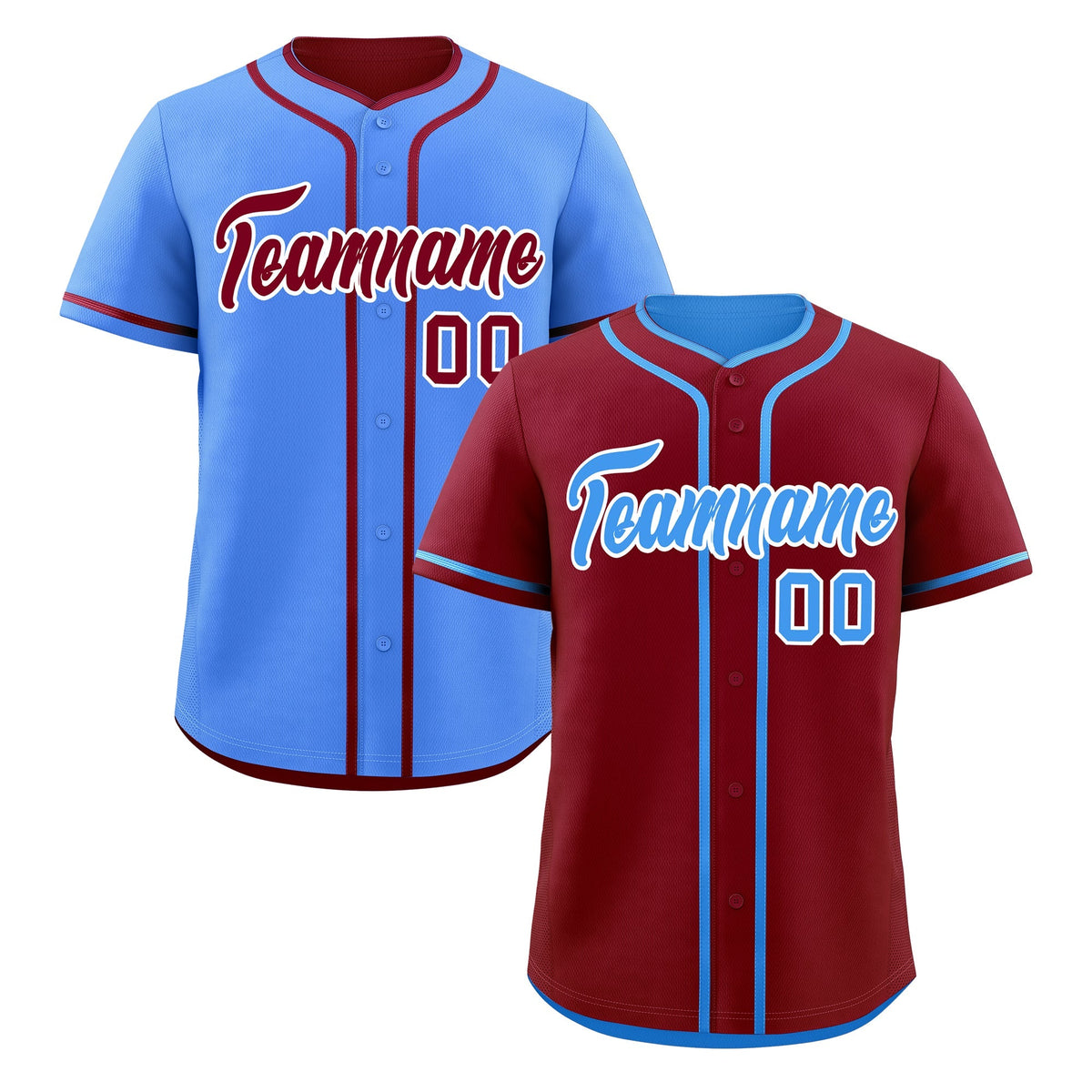 Custom Powder Blue White Reversible Classic Style Moisture-Wicking Baseball Jersey| KXKSHOP