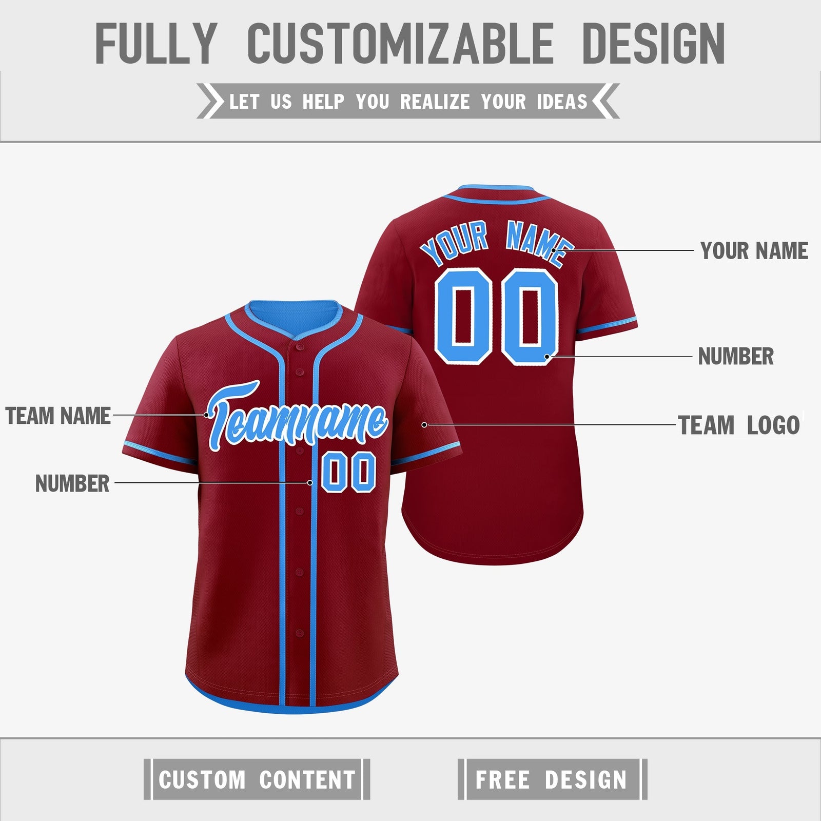 Custom Powder Blue White Reversible Classic Style Moisture-Wicking Baseball Jersey| KXKSHOP