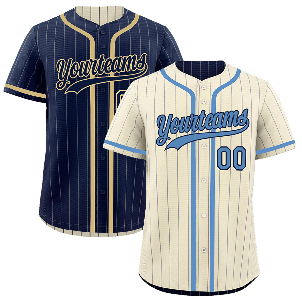 Custom Cream Navy Reversible Gradient Fashion Breathable Baseball Jersey| KXKSHOP