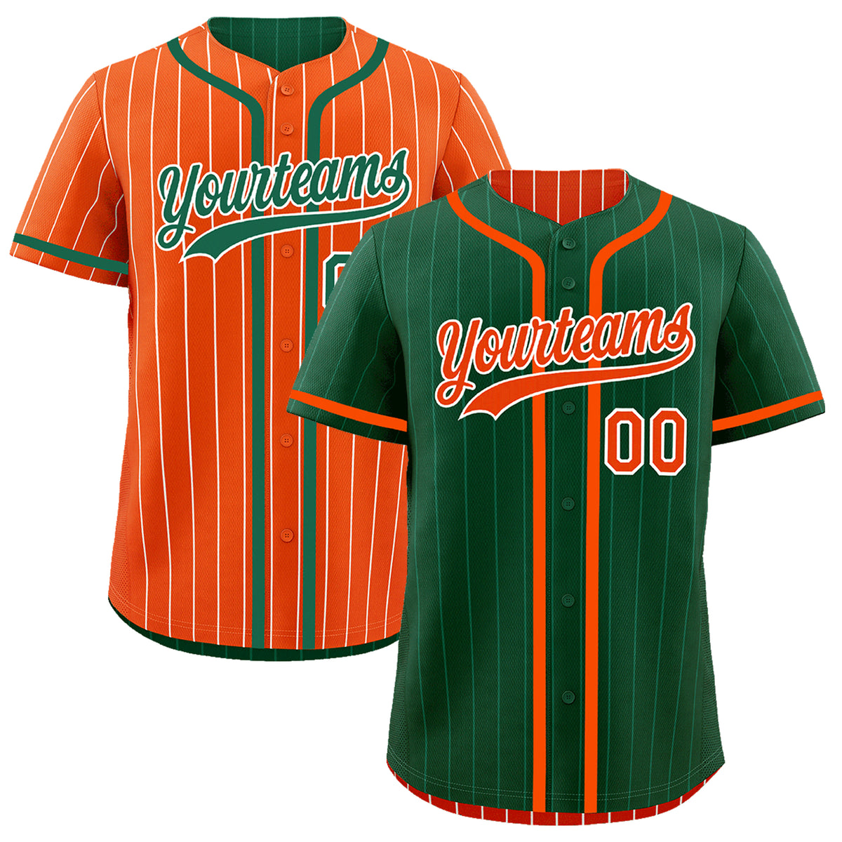 Custom Green Orange Reversible Gradient Fashion Lightweight Baseball Jersey| KXKSHOP