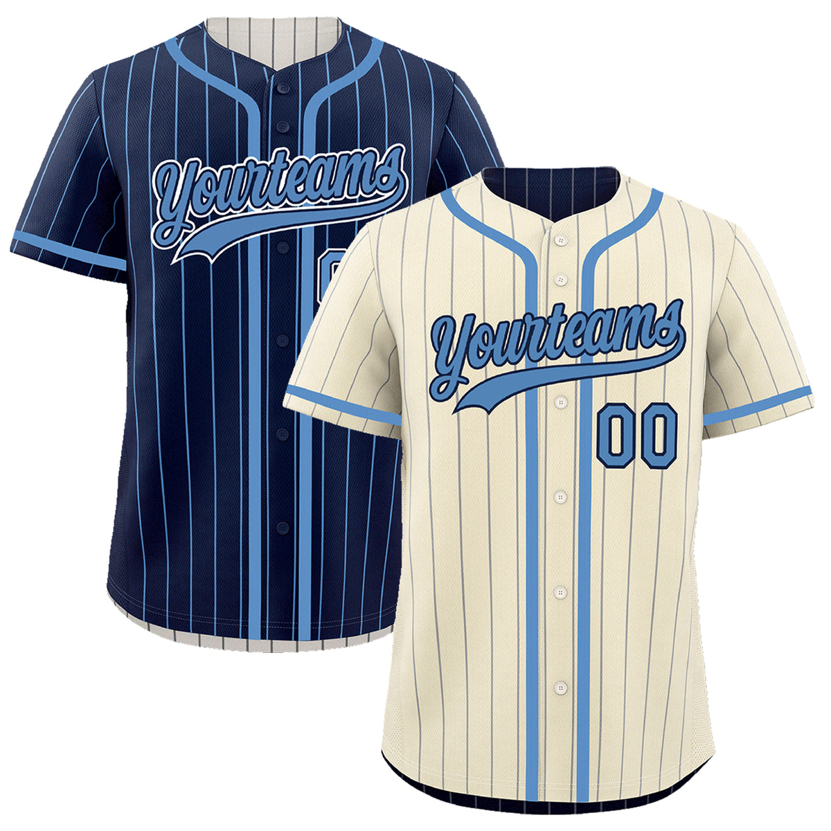 Custom Cream Navy Reversible Gradient Fashion Breathable Baseball Jersey| KXKSHOP