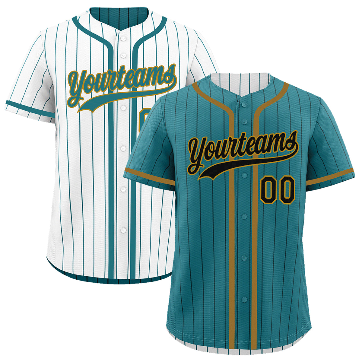Custom Teal White Reversible Gradient Fashion Lightweight Baseball Jersey| KXKSHOP