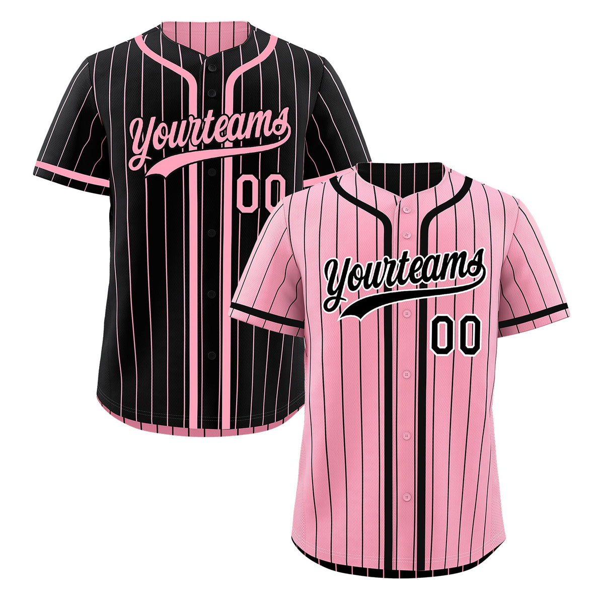 Custom Light Pink Black Reversible Gradient Fashion Breathable Baseball Jersey| KXKSHOP