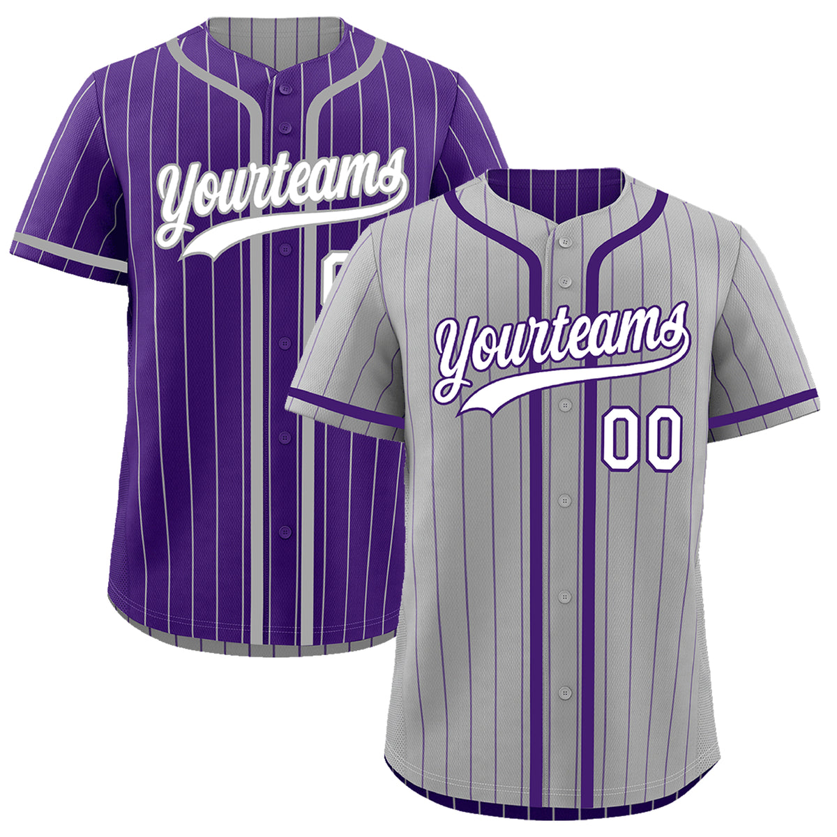 Custom Gray Purple Reversible Gradient Fashion Lightweight Baseball Jersey| KXKSHOP