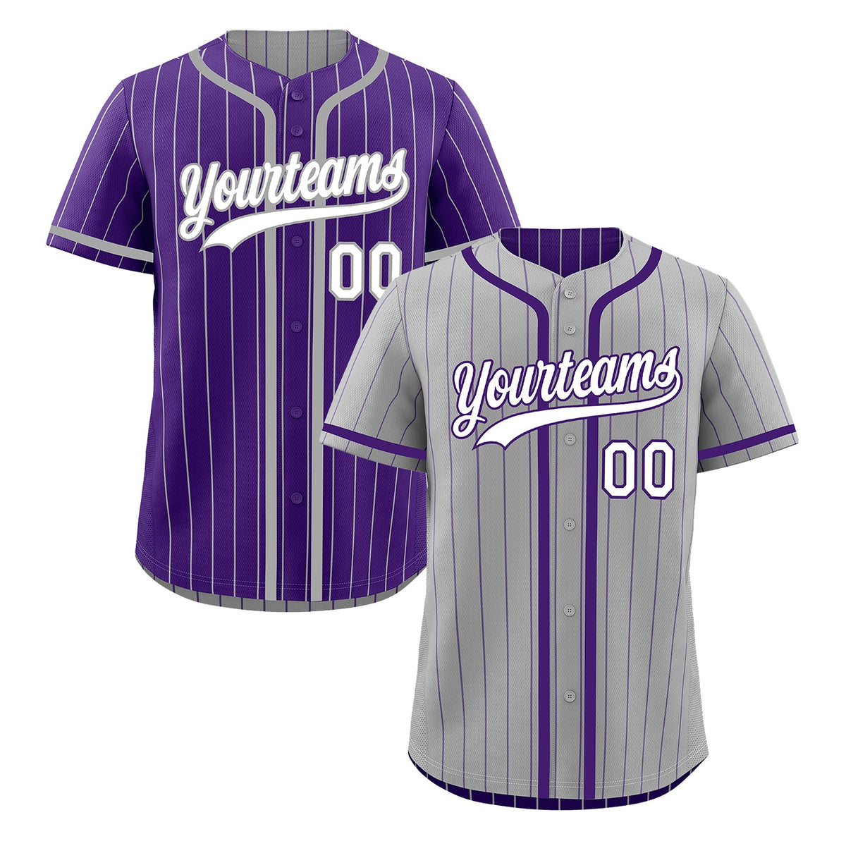 Custom Gray Purple Reversible Gradient Fashion Lightweight Baseball Jersey| KXKSHOP