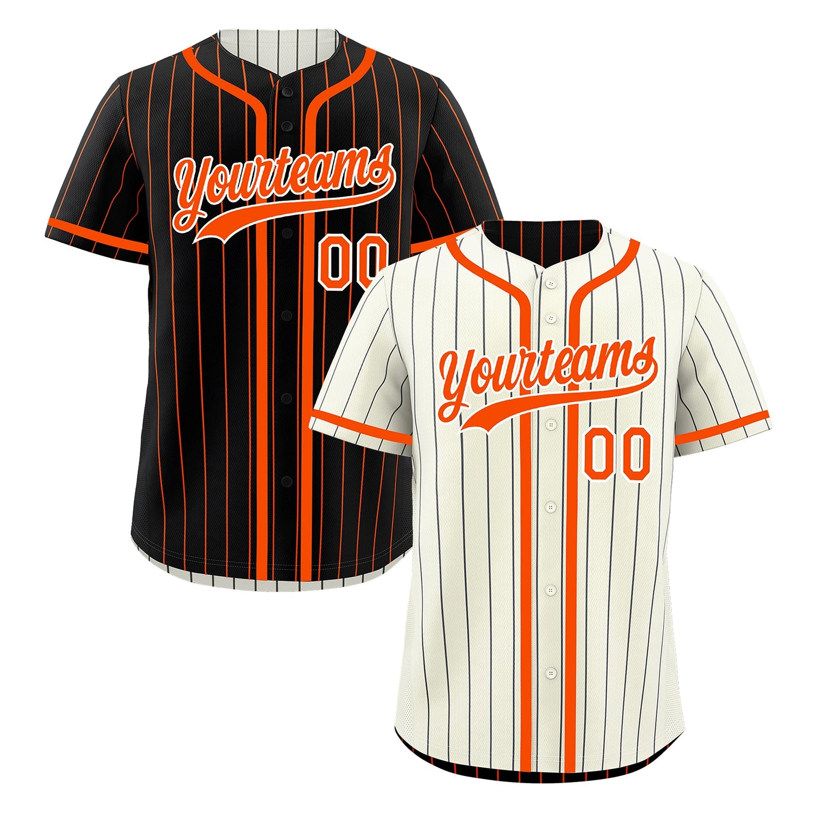 Custom Cream Black Orange Reversible Gradient Fashion Breathable Baseball Jersey| KXKSHOP