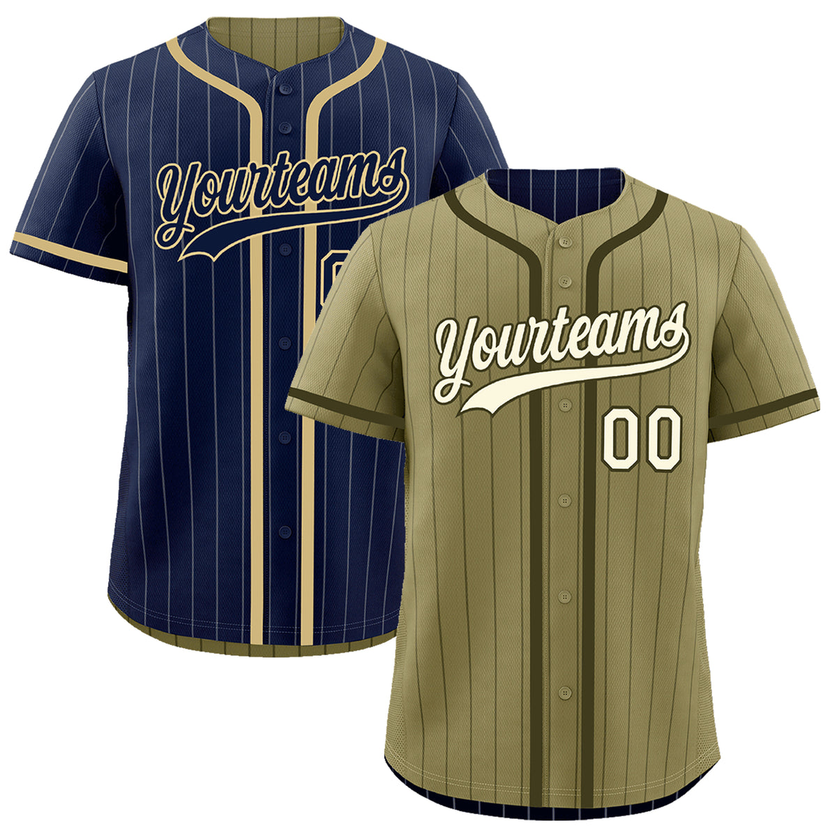 Custom Navy Olive Reversible Gradient Fashion Lightweight Baseball Jersey| KXKSHOP