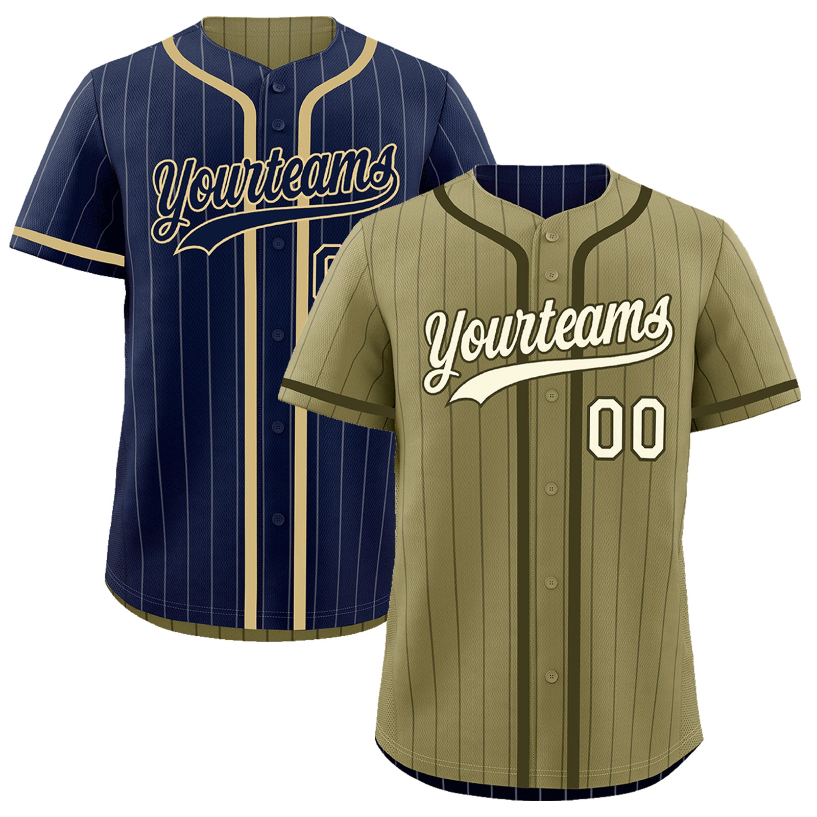 Custom Navy Olive Reversible Gradient Fashion Lightweight Baseball Jersey| KXKSHOP