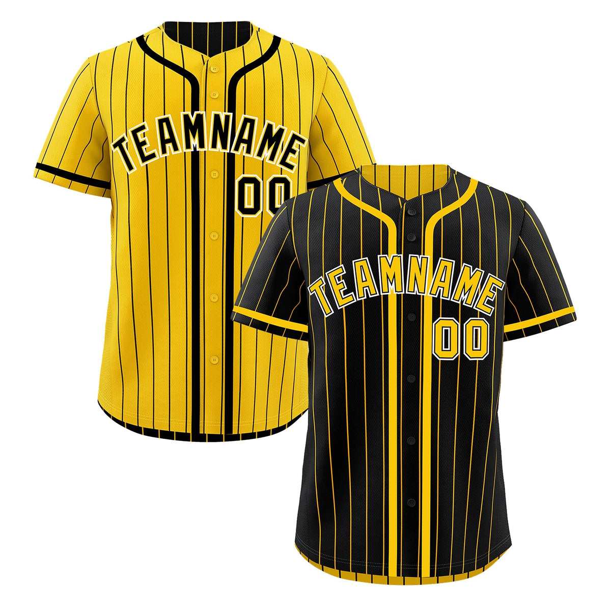 Custom Black Yellow Reversible Gradient Fashion Breathable Baseball Jersey| KXKSHOP