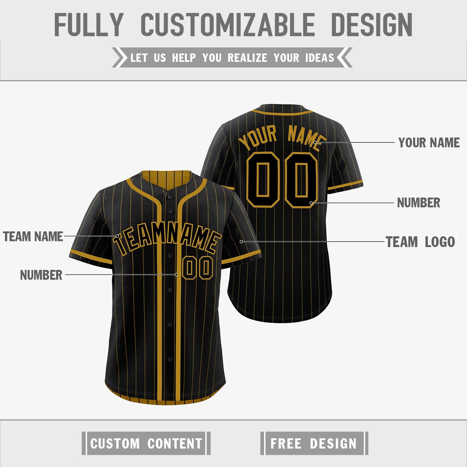 Custom Black Old Gold Reversible Gradient Fashion Breathable Baseball Jersey| KXKSHOP