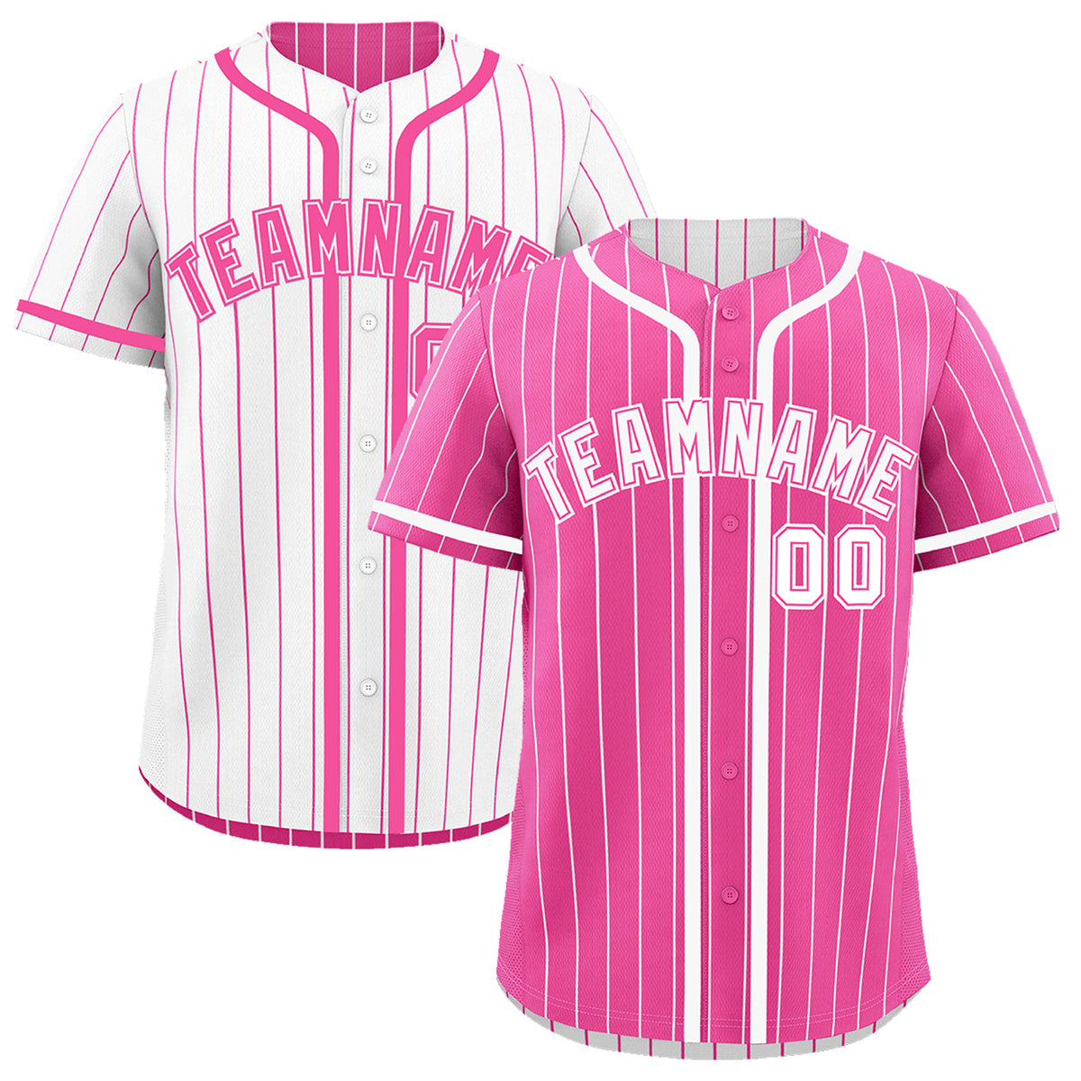 Custom Pink White Reversible Gradient Fashion Breathable Baseball Jersey| KXKSHOP