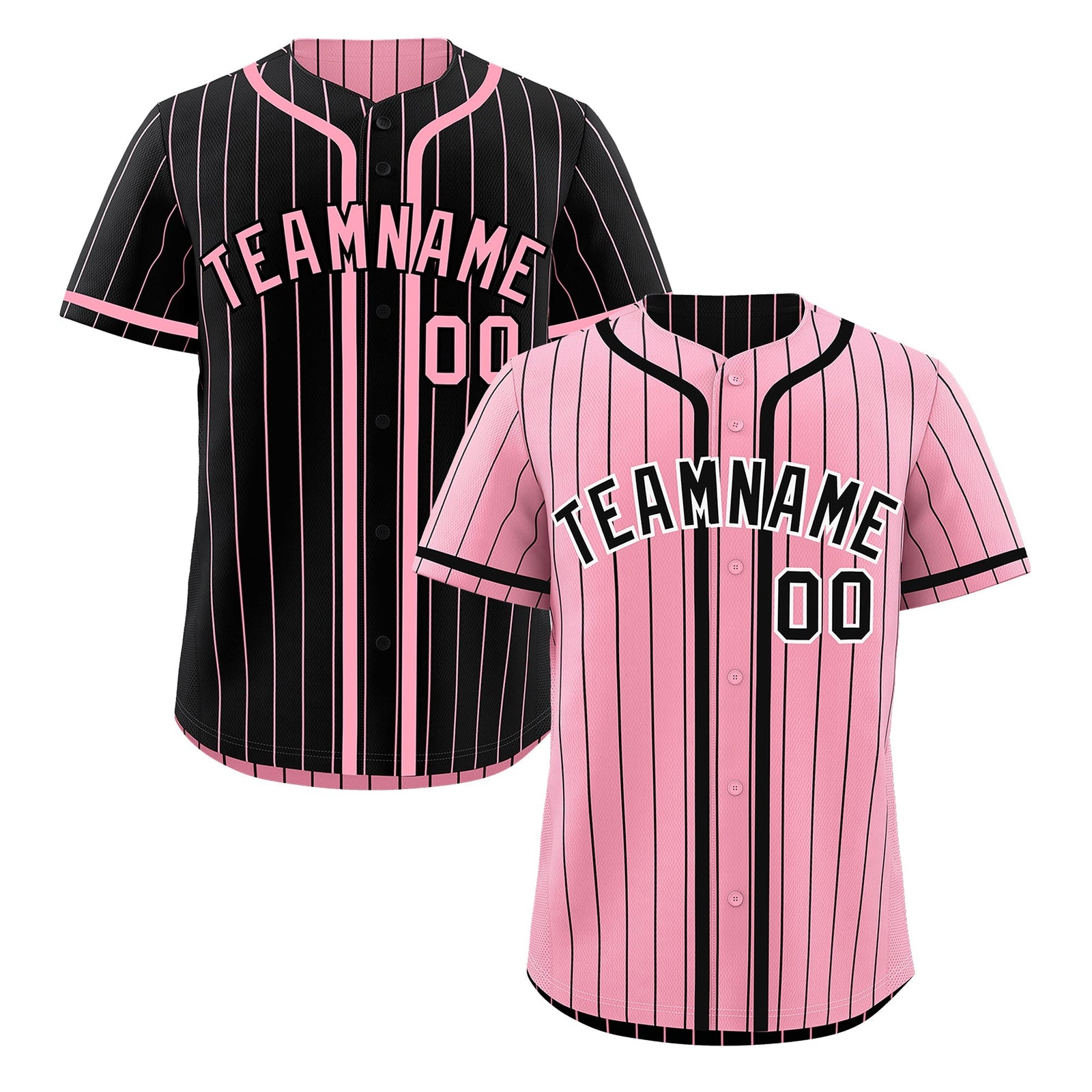 Custom Light Pink Black Reversible Gradient Fashion Breathable Baseball Jersey| KXKSHOP