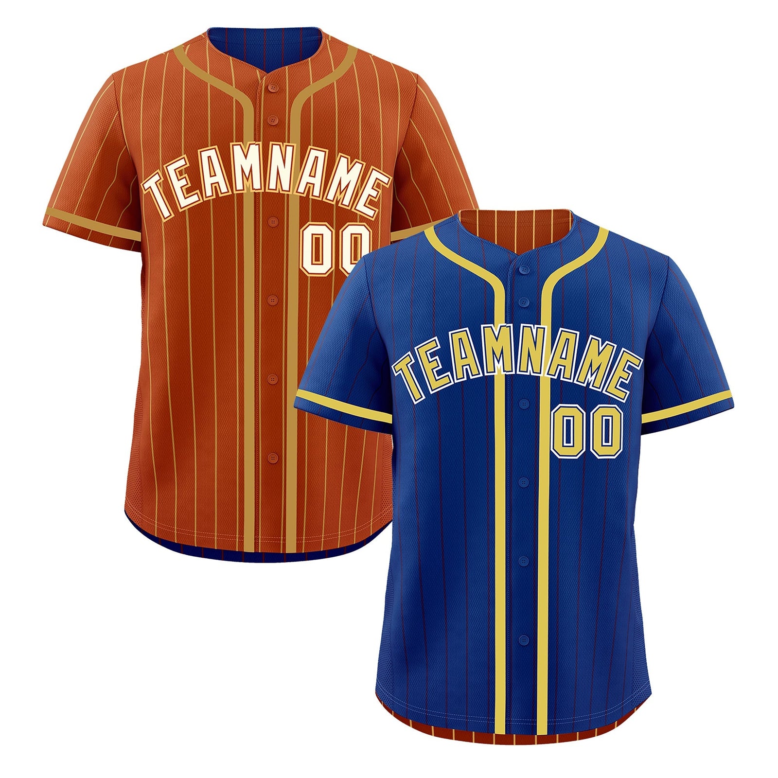 Custom Royal Blue Dark Orange Reversible Gradient Fashion Lightweight Baseball Jersey| KXKSHOP