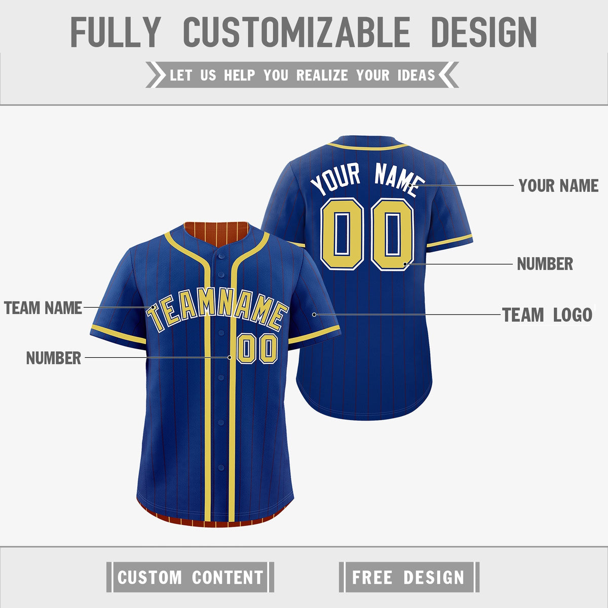 Custom Royal Blue Dark Orange Reversible Gradient Fashion Lightweight Baseball Jersey| KXKSHOP