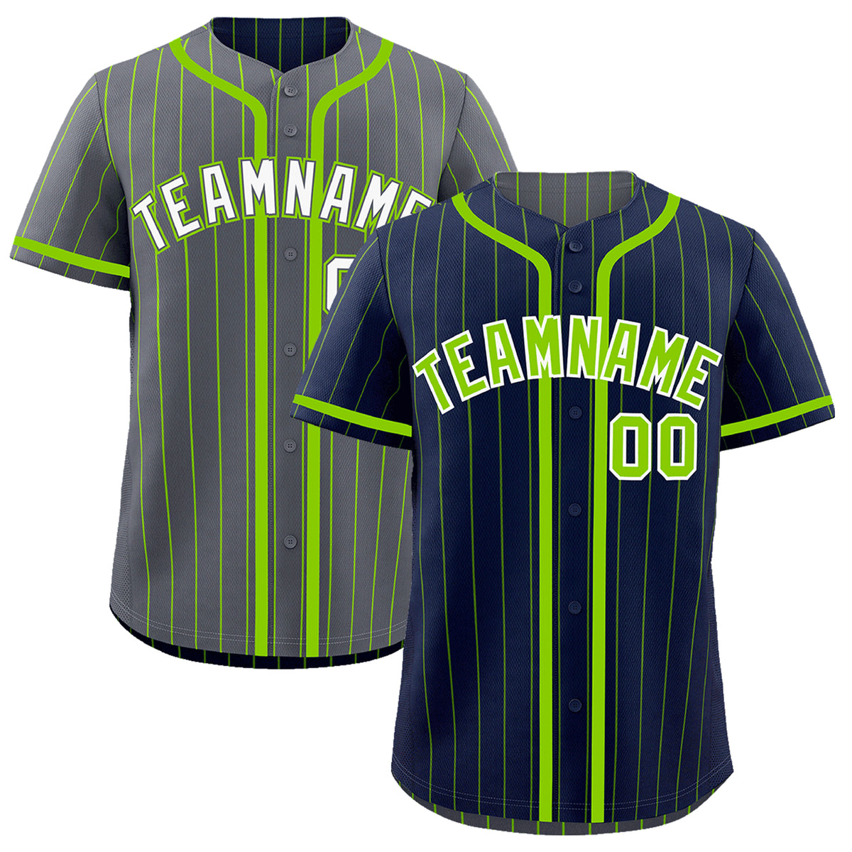 Custom Navy Neon Green Reversible Gradient Fashion Breathable Baseball Jersey| KXKSHOP