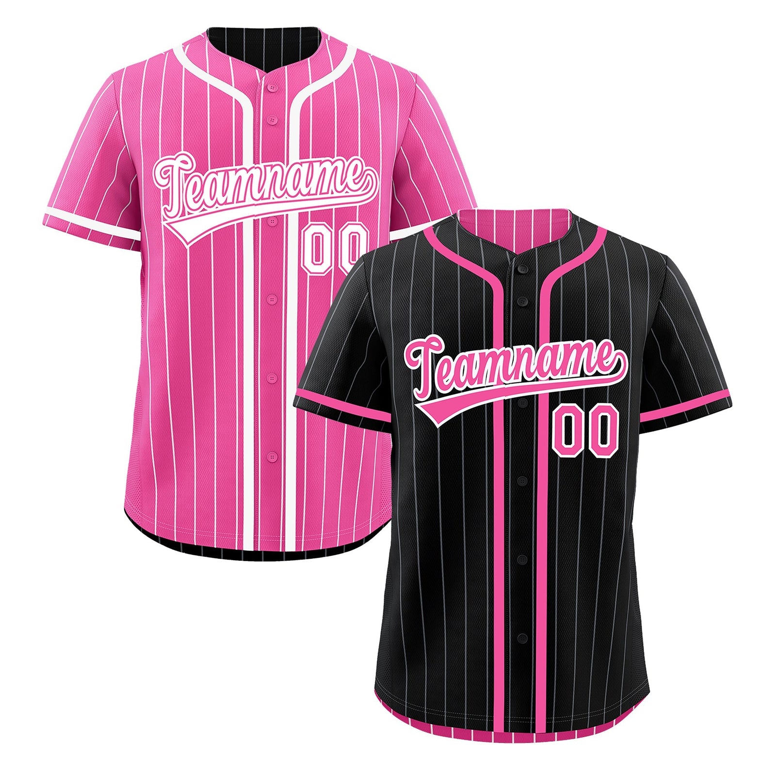Custom Black Pink Reversible Gradient Fashion Lightweight Baseball Jersey| KXKSHOP