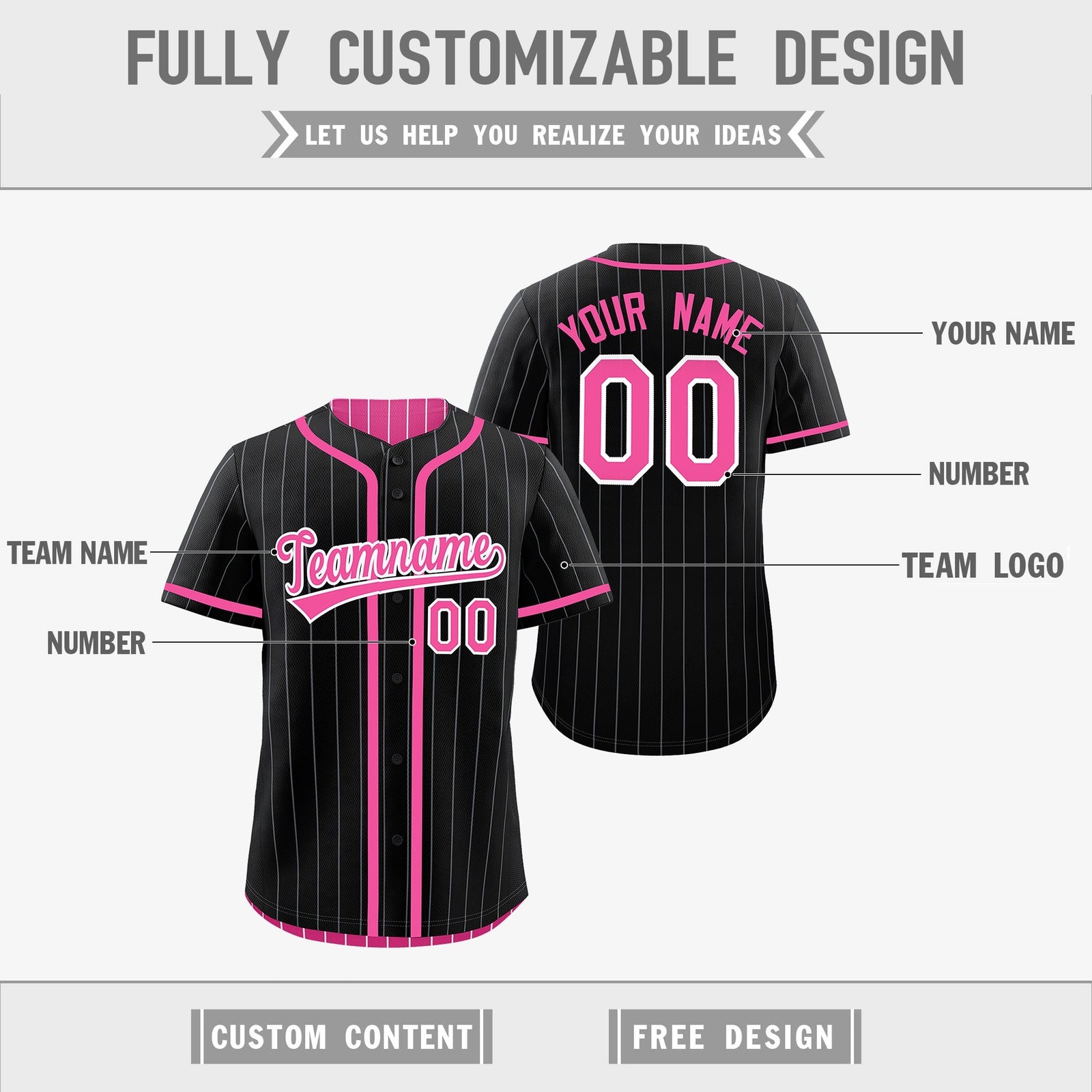 Custom Black Pink Reversible Gradient Fashion Lightweight Baseball Jersey| KXKSHOP