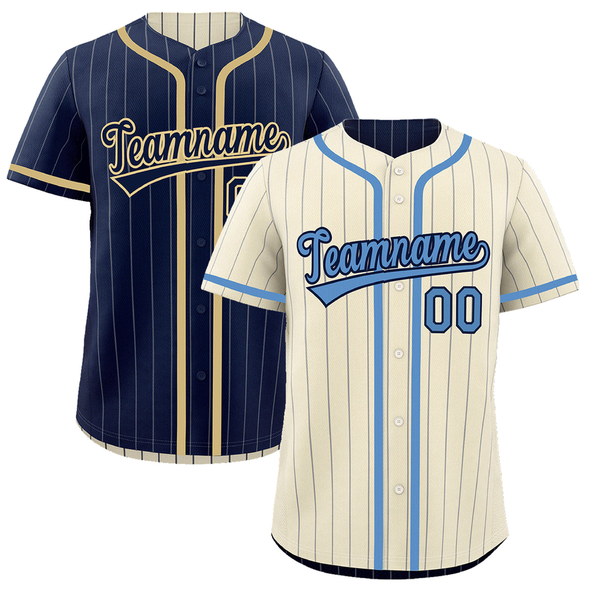 Custom Cream Navy Reversible Gradient Fashion Breathable Baseball Jersey| KXKSHOP