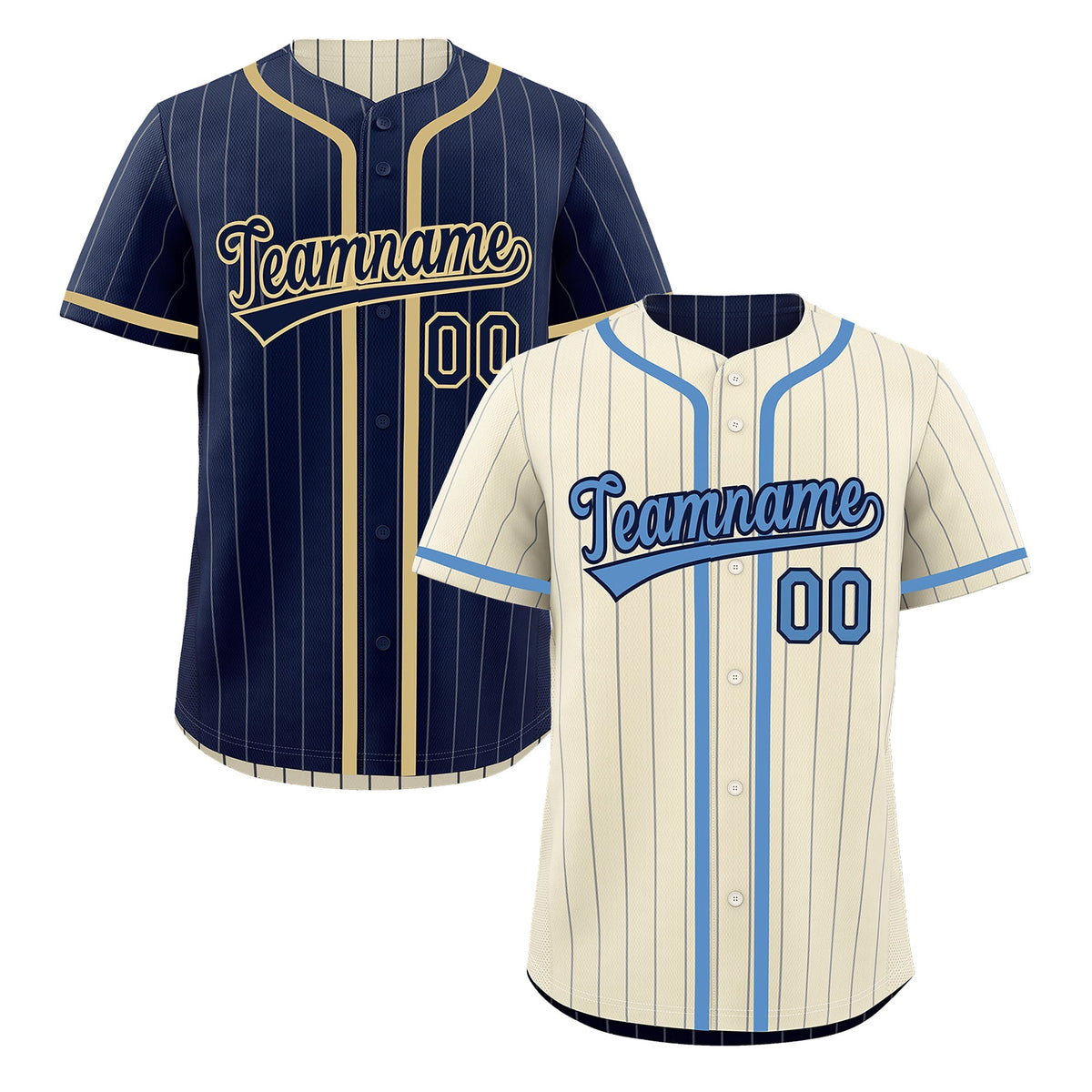 Custom Cream Navy Reversible Gradient Fashion Breathable Baseball Jersey| KXKSHOP