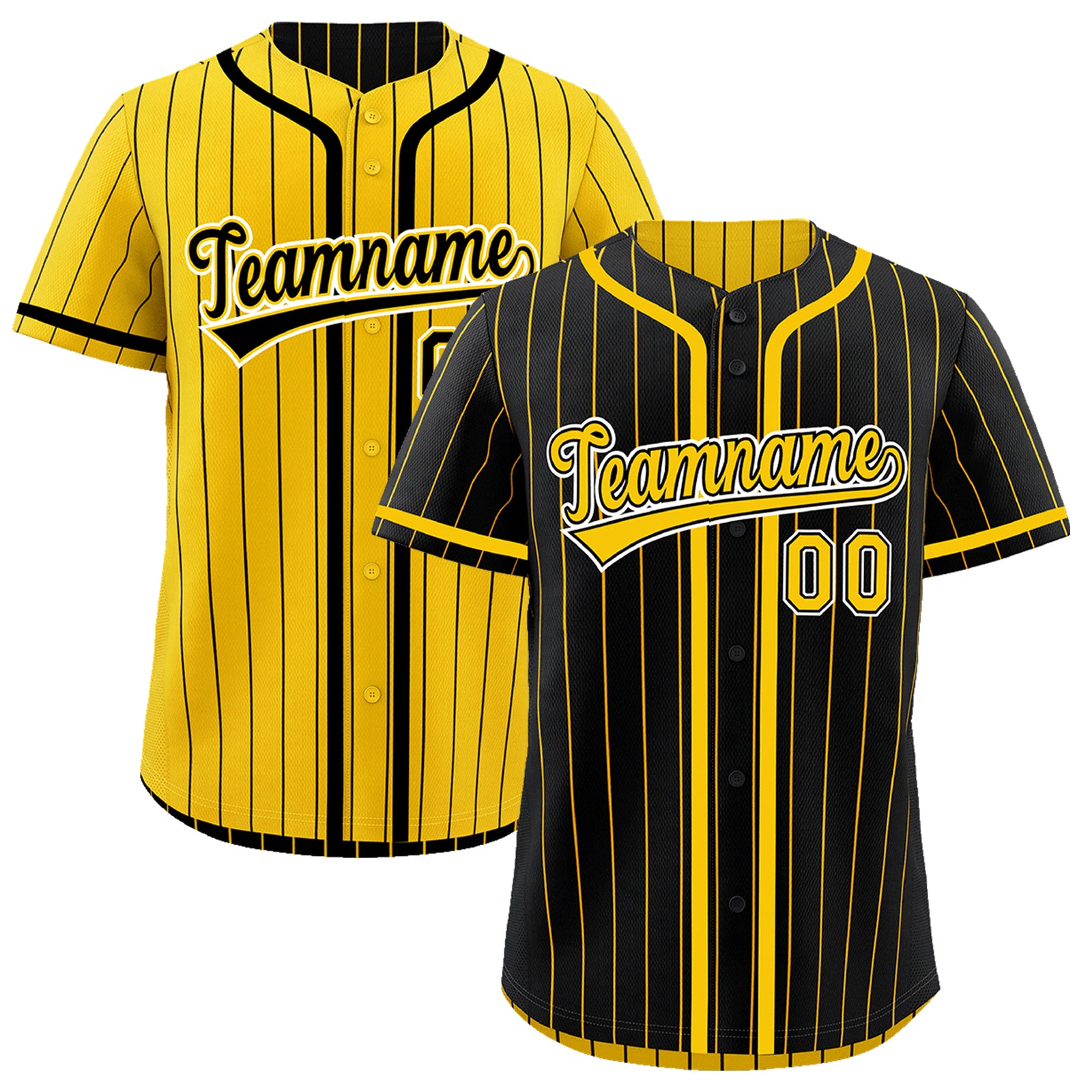 Custom Black Yellow Reversible Gradient Fashion Breathable Baseball Jersey| KXKSHOP