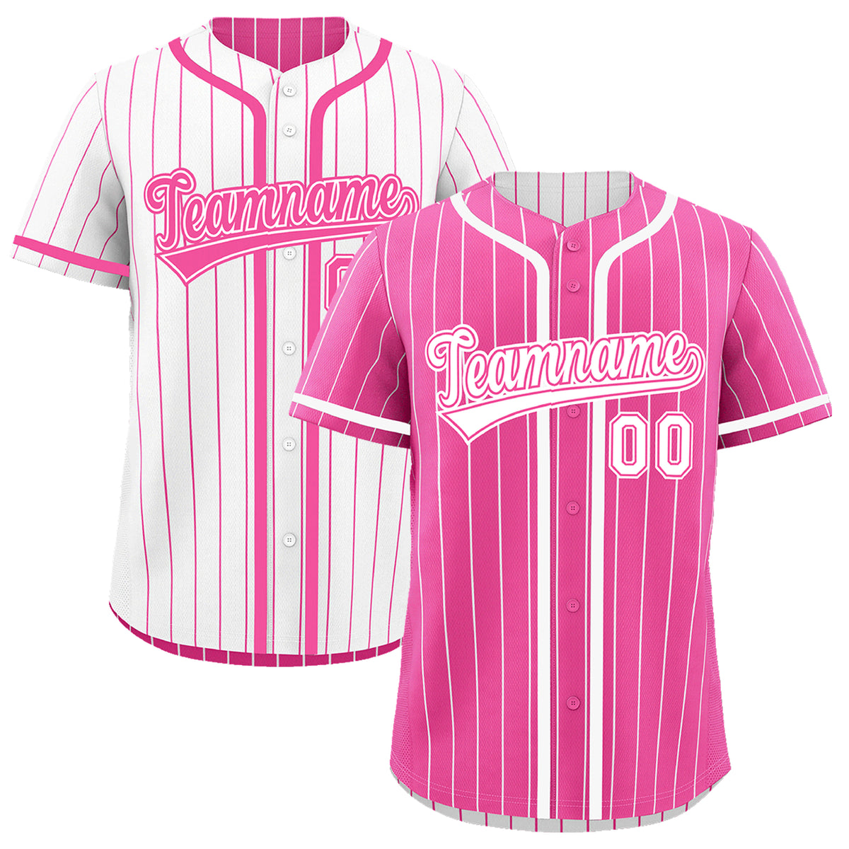 Custom Pink White Reversible Gradient Fashion Breathable Baseball Jersey| KXKSHOP