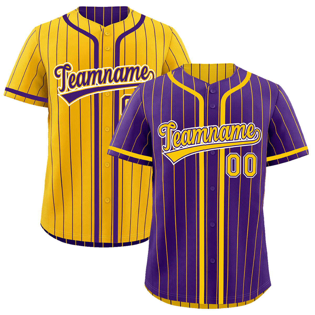 Custom Purple Yellow Reversible Gradient Fashion Lightweight Baseball Jersey| KXKSHOP