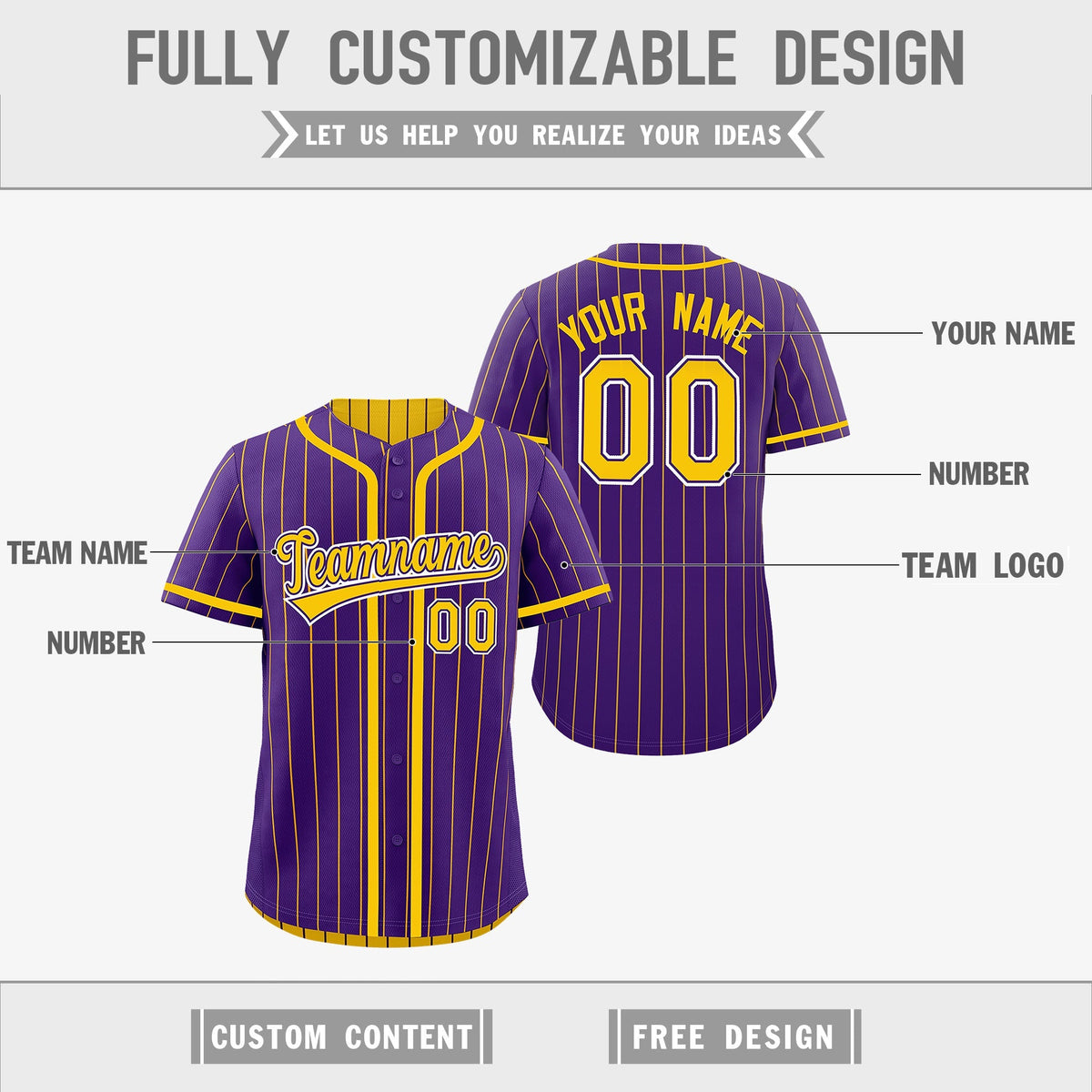 Custom Purple Yellow Reversible Gradient Fashion Lightweight Baseball Jersey| KXKSHOP