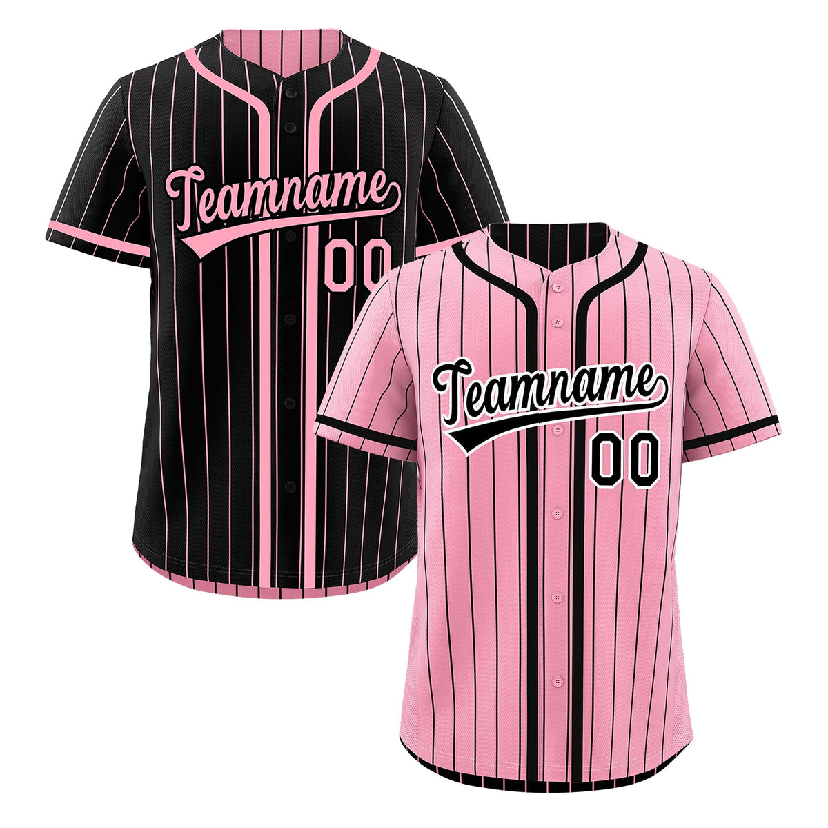 Custom Light Pink Black Reversible Gradient Fashion Breathable Baseball Jersey| KXKSHOP