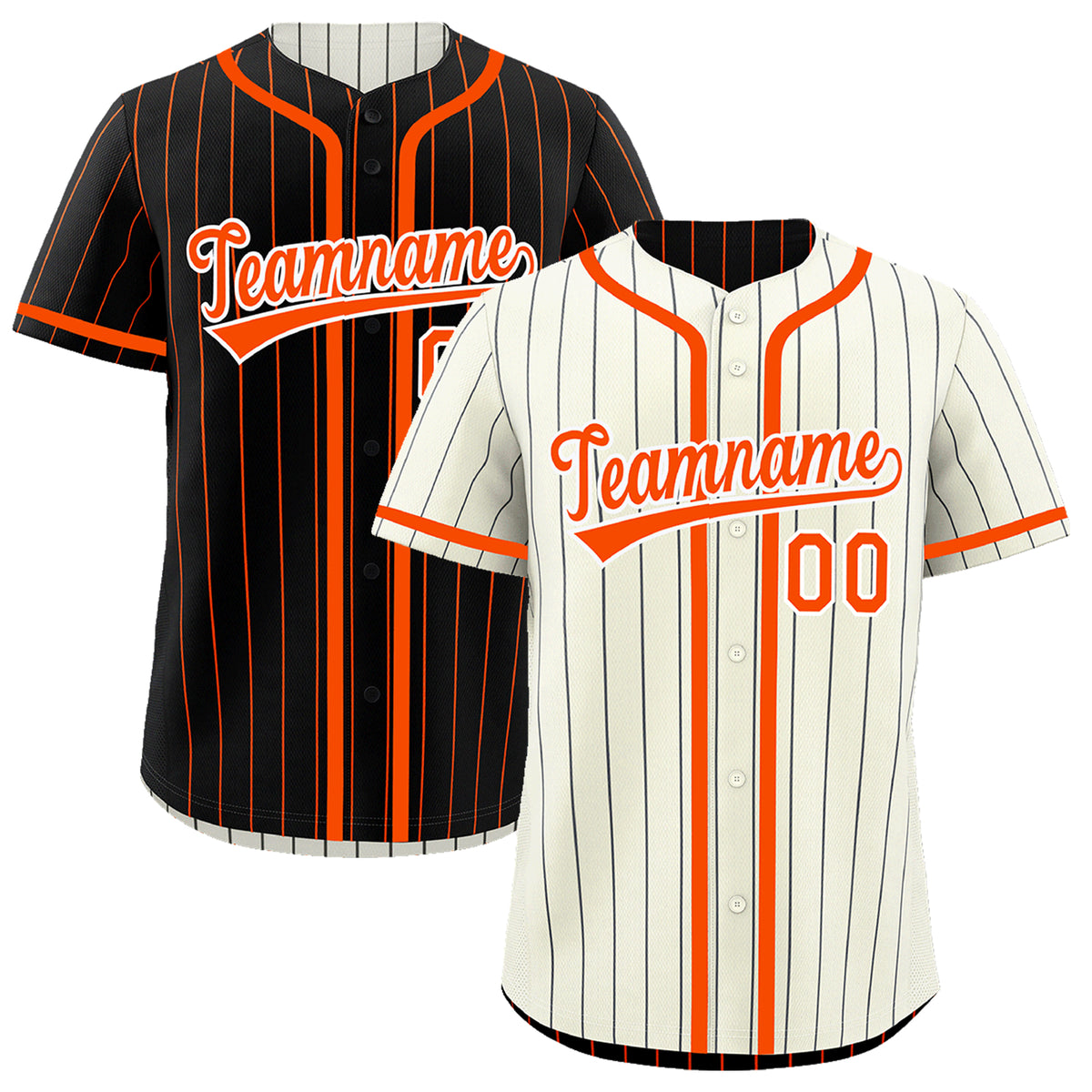 Custom Cream Black Orange Reversible Gradient Fashion Breathable Baseball Jersey| KXKSHOP