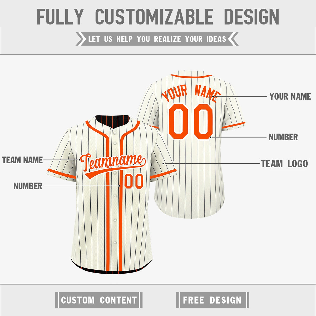 Custom Cream Black Orange Reversible Gradient Fashion Breathable Baseball Jersey| KXKSHOP