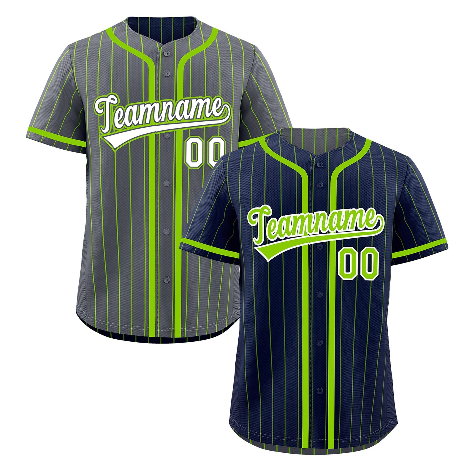 Custom Navy Neon Green Reversible Gradient Fashion Breathable Baseball Jersey| KXKSHOP