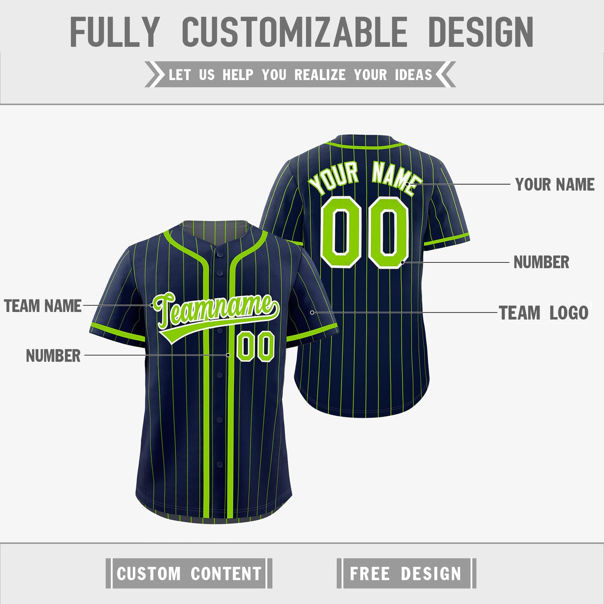 Custom Navy Neon Green Reversible Gradient Fashion Breathable Baseball Jersey| KXKSHOP