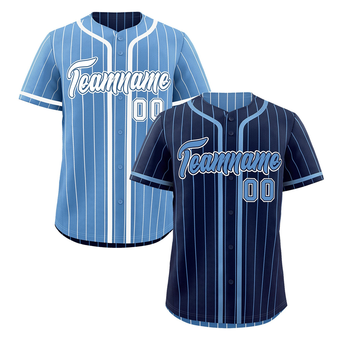 Custom Navy Light Blue Reversible Gradient Fashion Breathable Baseball Jersey| KXKSHOP