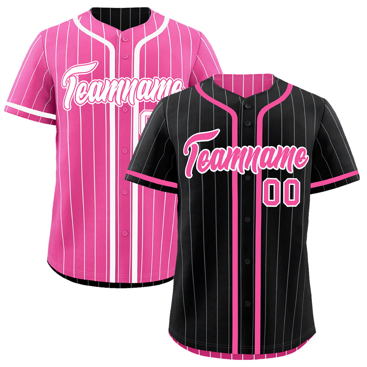 Custom Black Pink Reversible Gradient Fashion Lightweight Baseball Jersey| KXKSHOP