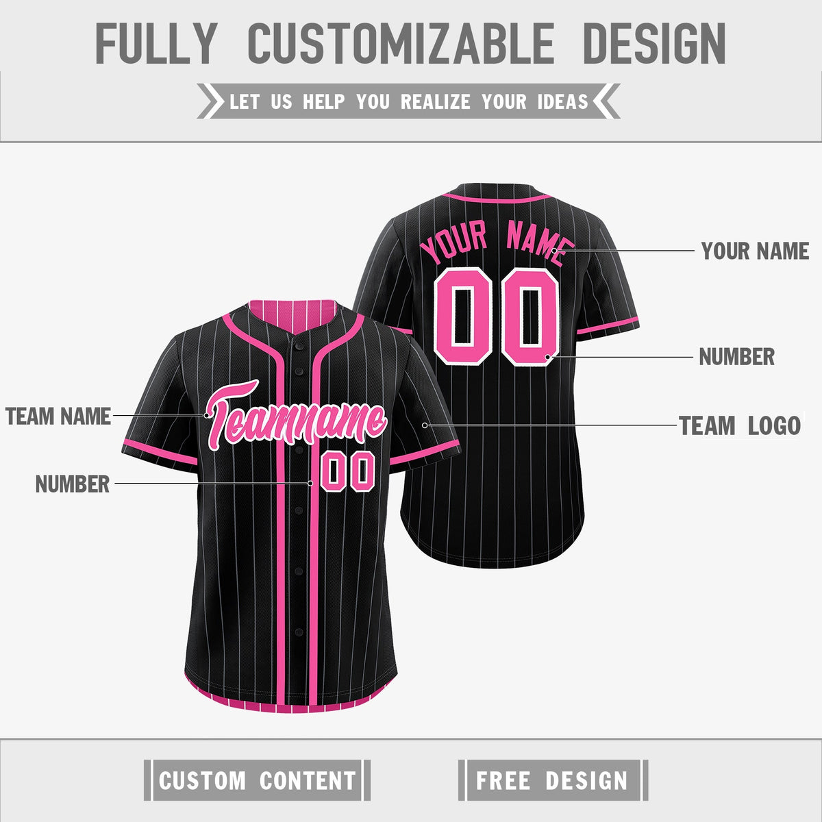 Custom Black Pink Reversible Gradient Fashion Lightweight Baseball Jersey| KXKSHOP