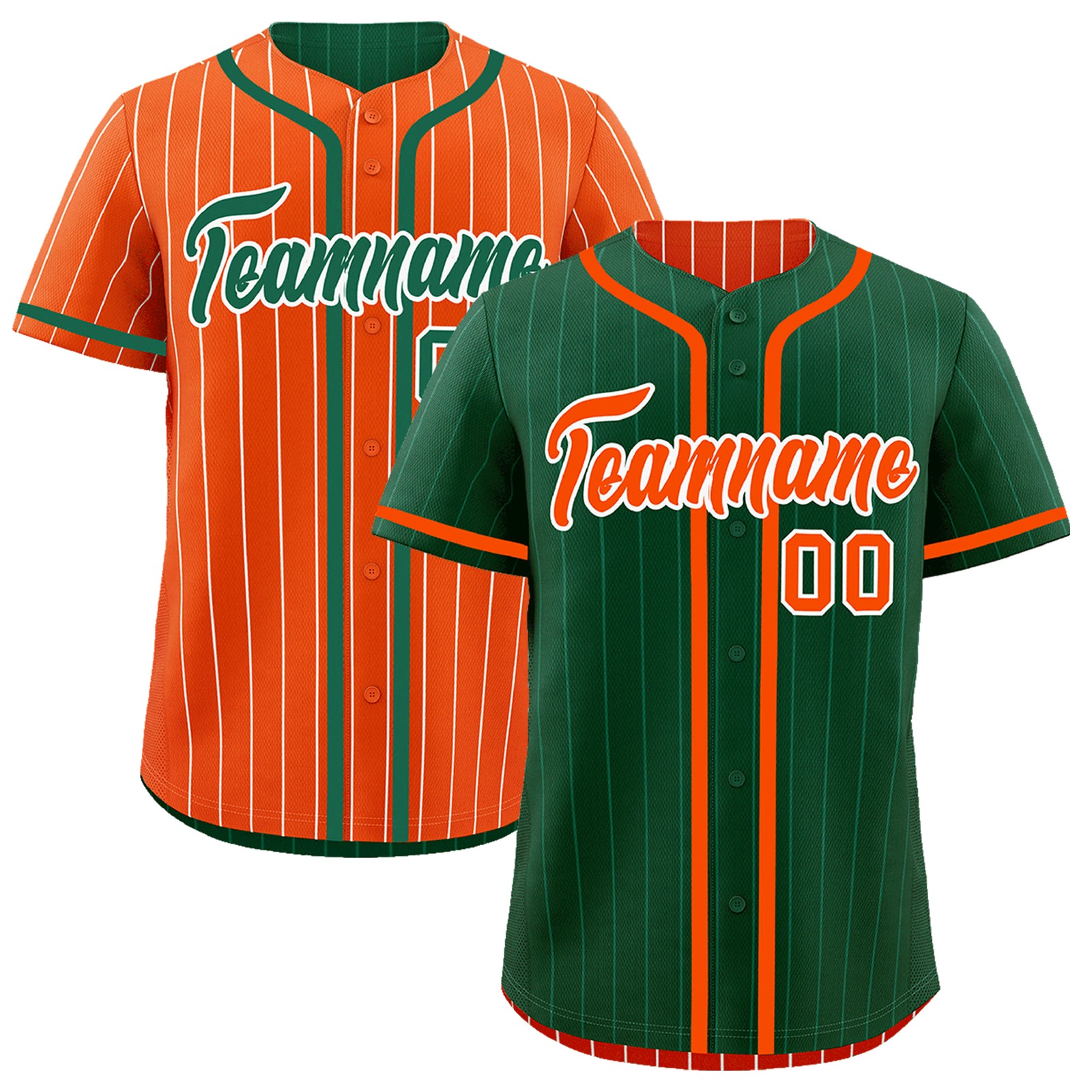 Custom Green Orange Reversible Gradient Fashion Lightweight Baseball Jersey| KXKSHOP