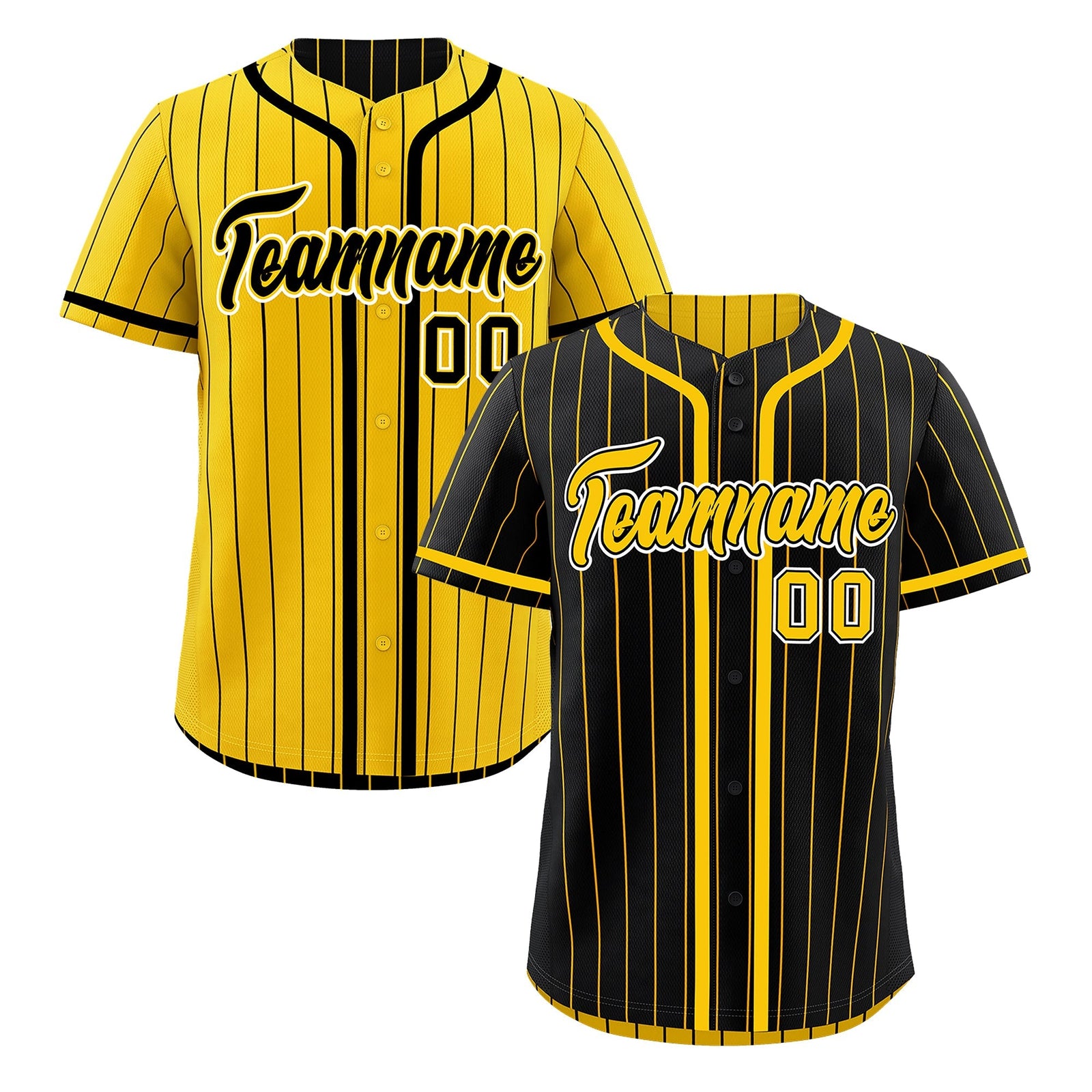 Custom Black Yellow Reversible Gradient Fashion Breathable Baseball Jersey| KXKSHOP