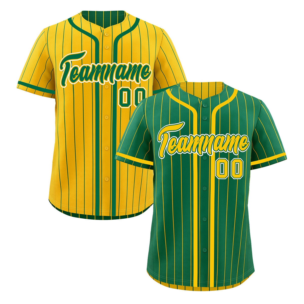 Custom Kelly Green Yellow Reversible Gradient Fashion Lightweight Baseball Jersey| KXKSHOP