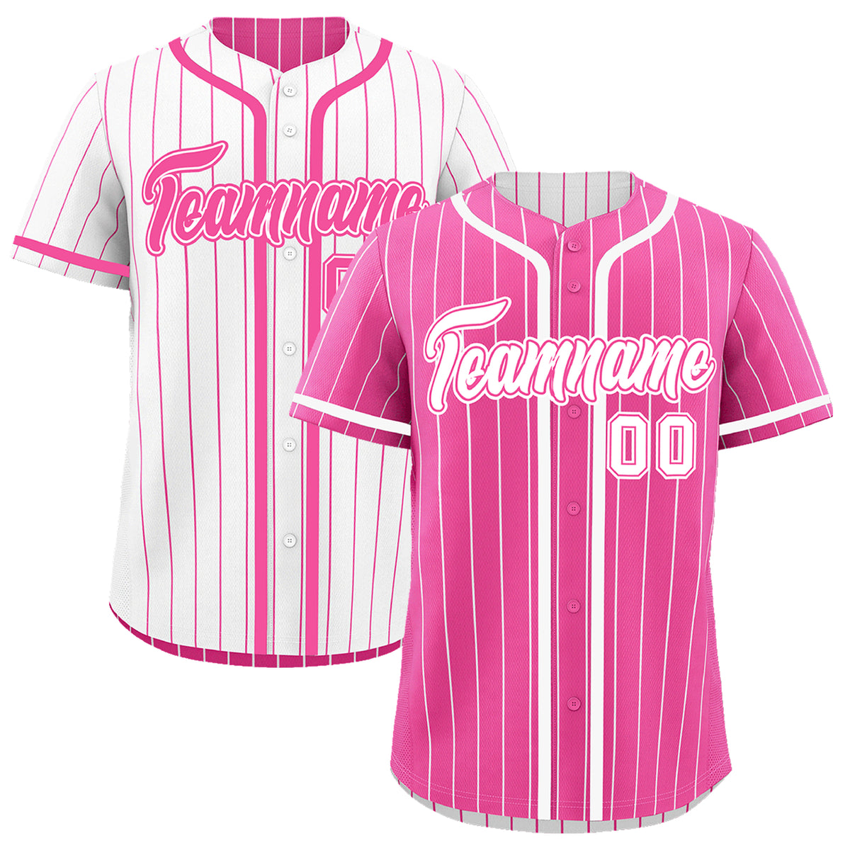 Custom Pink White Reversible Gradient Fashion Breathable Baseball Jersey| KXKSHOP