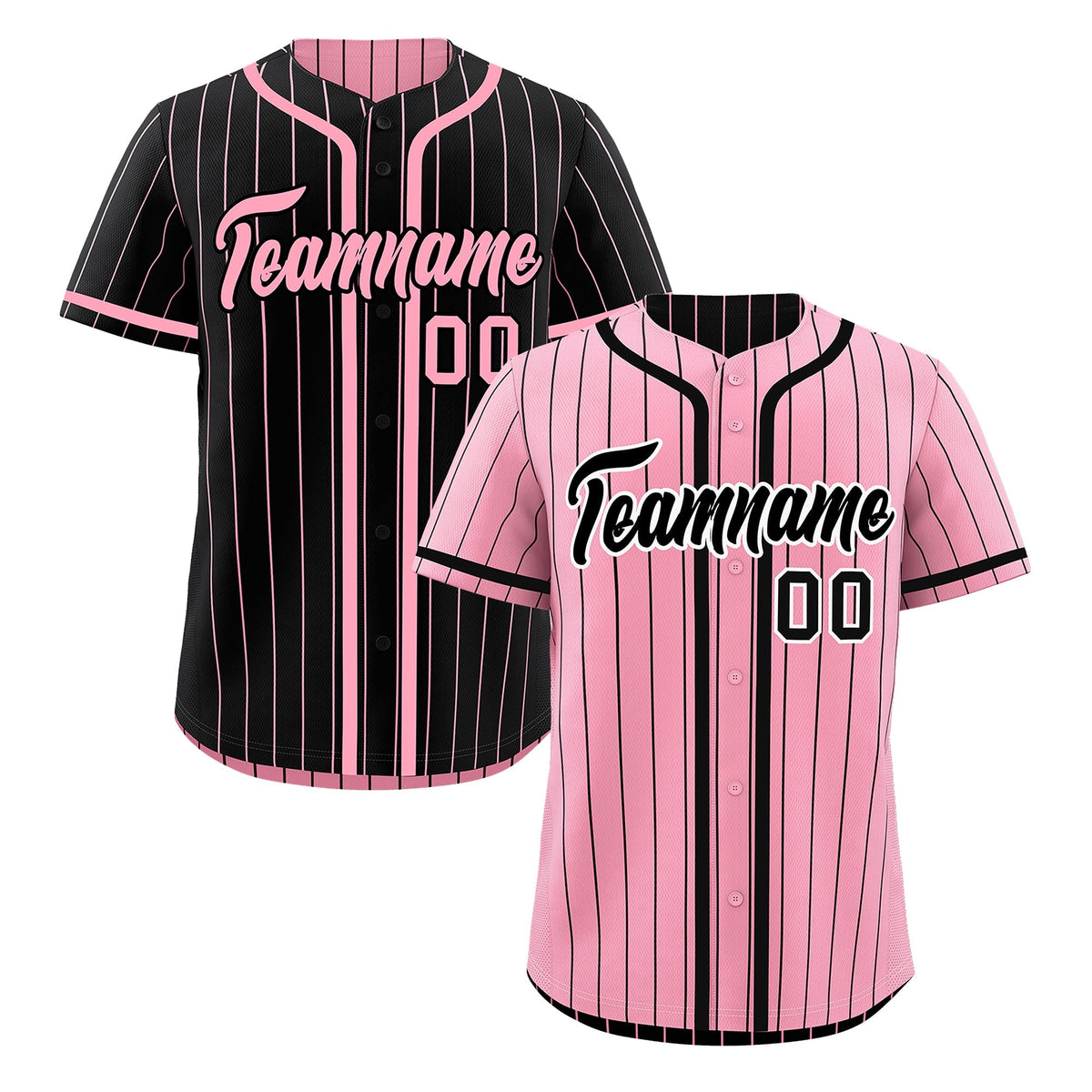 Custom Light Pink Black Reversible Gradient Fashion Breathable Baseball Jersey| KXKSHOP