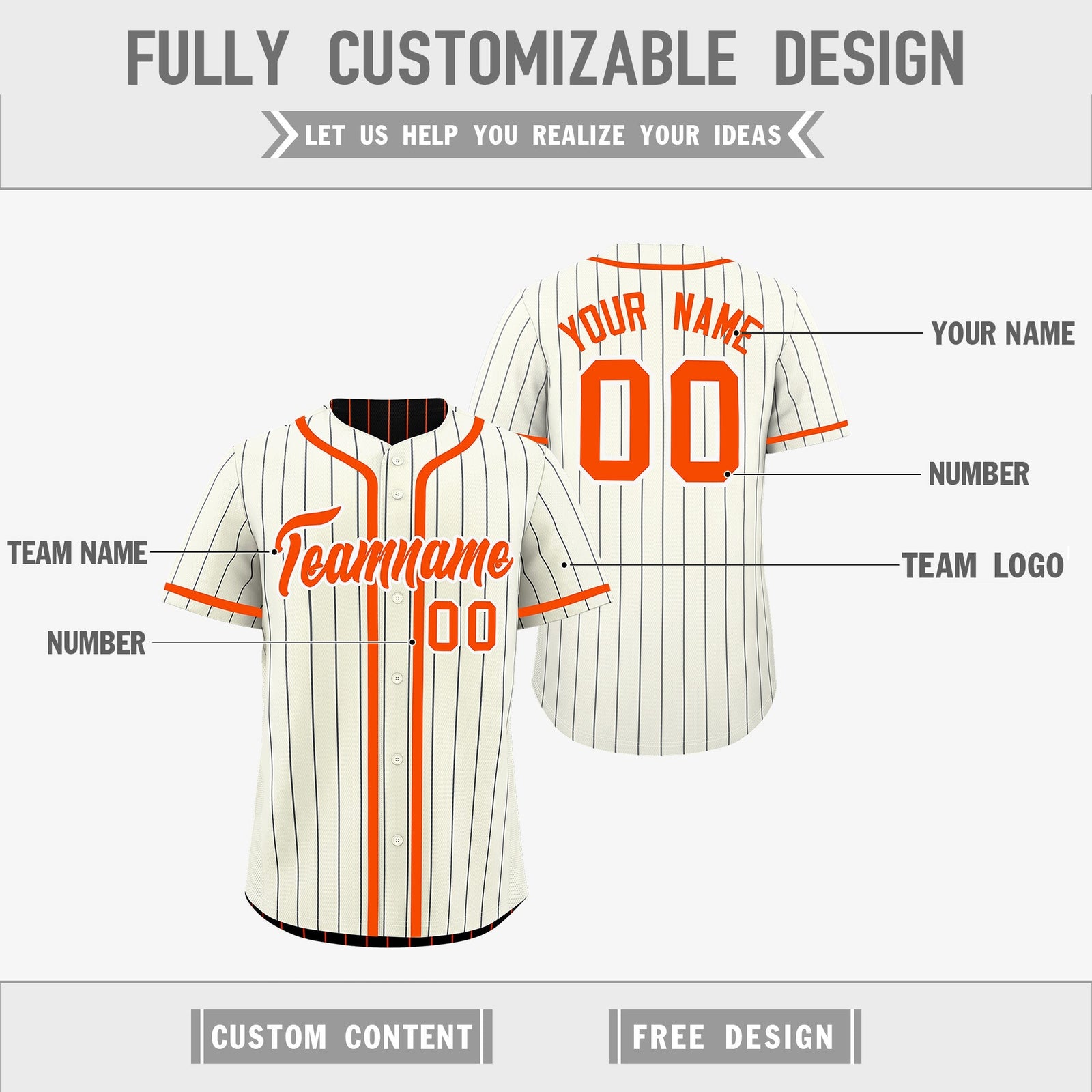 Custom Cream Black Orange Reversible Gradient Fashion Breathable Baseball Jersey| KXKSHOP