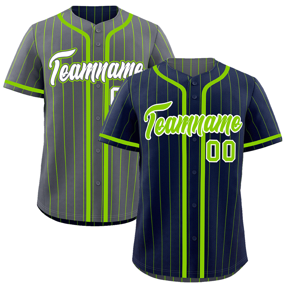 Custom Navy Neon Green Reversible Gradient Fashion Breathable Baseball Jersey| KXKSHOP