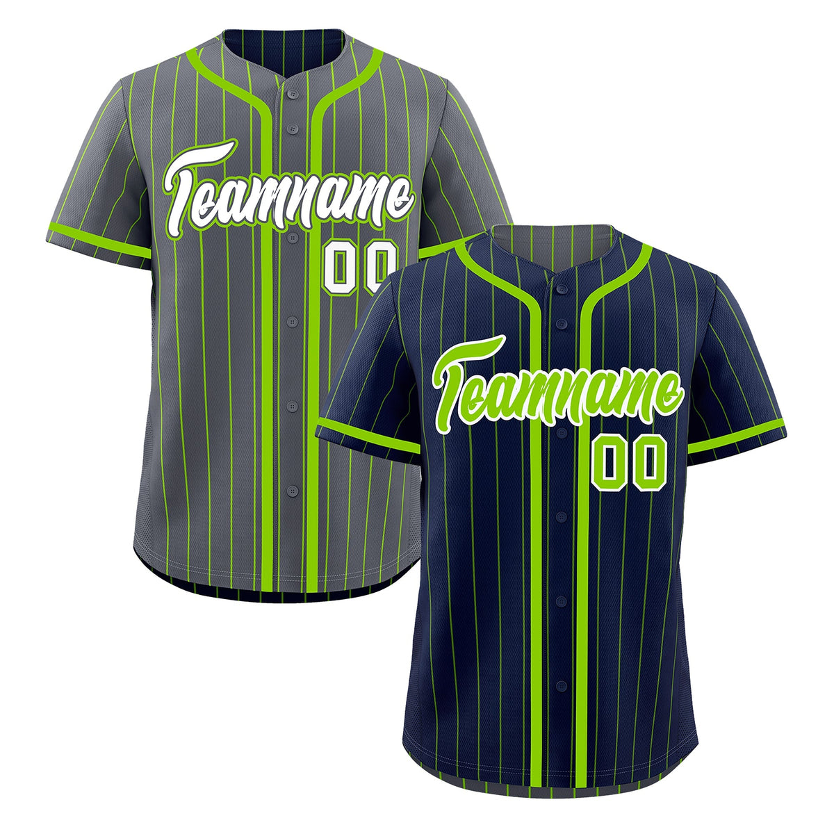 Custom Navy Neon Green Reversible Gradient Fashion Breathable Baseball Jersey| KXKSHOP