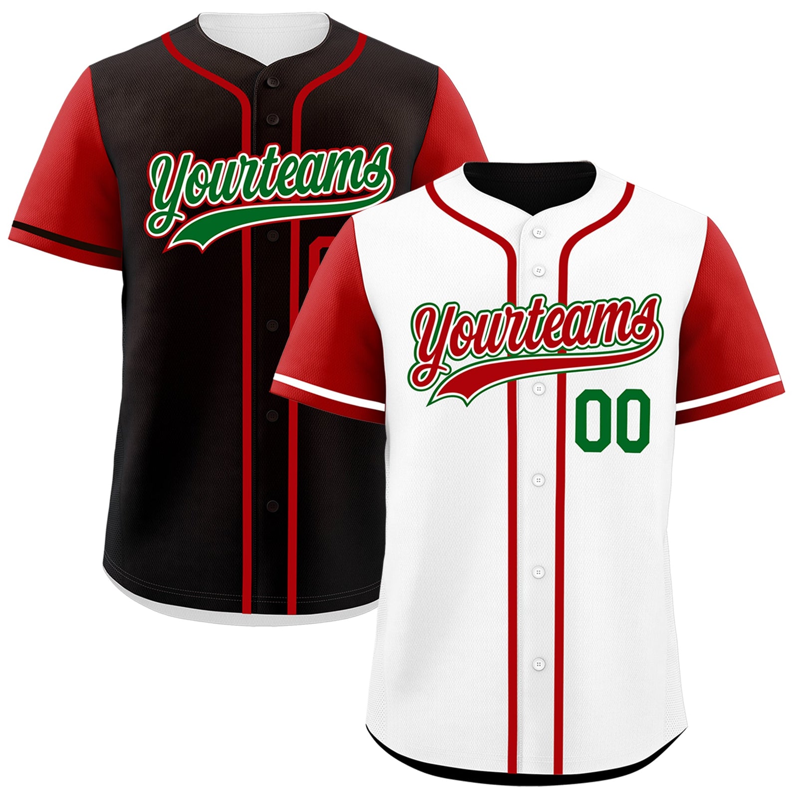 Custom Black White Reversible Raglan Sleeves Baseball Jersey| KXKSHOP